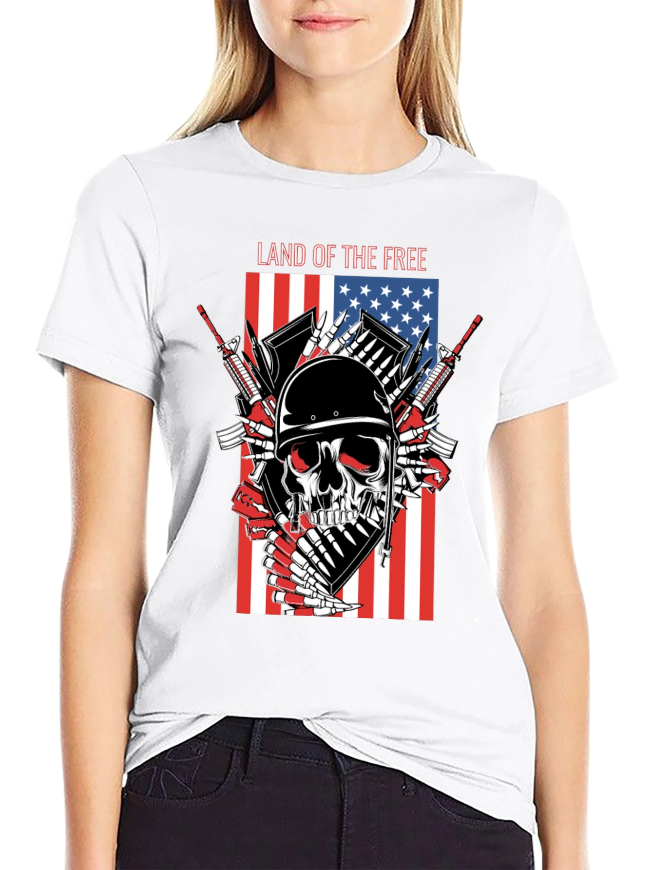 Land of the Free Skull T-Shirt