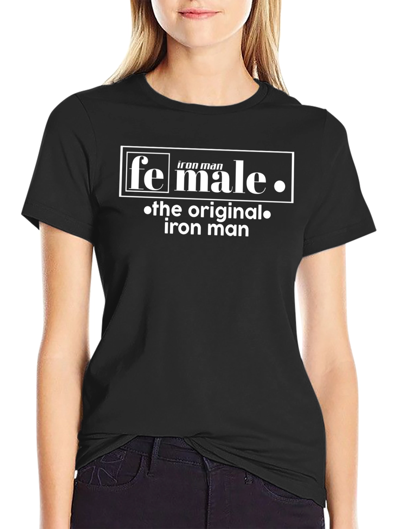 Funny Female Iron Man Graphic T-Shirt