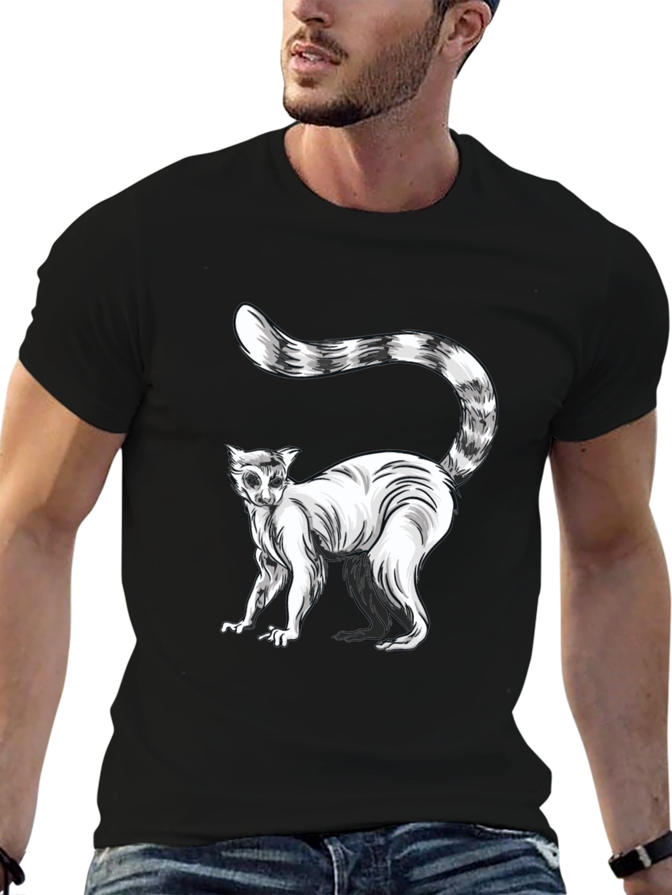 Lemur Graphic T-Shirt - Striking Black Tee