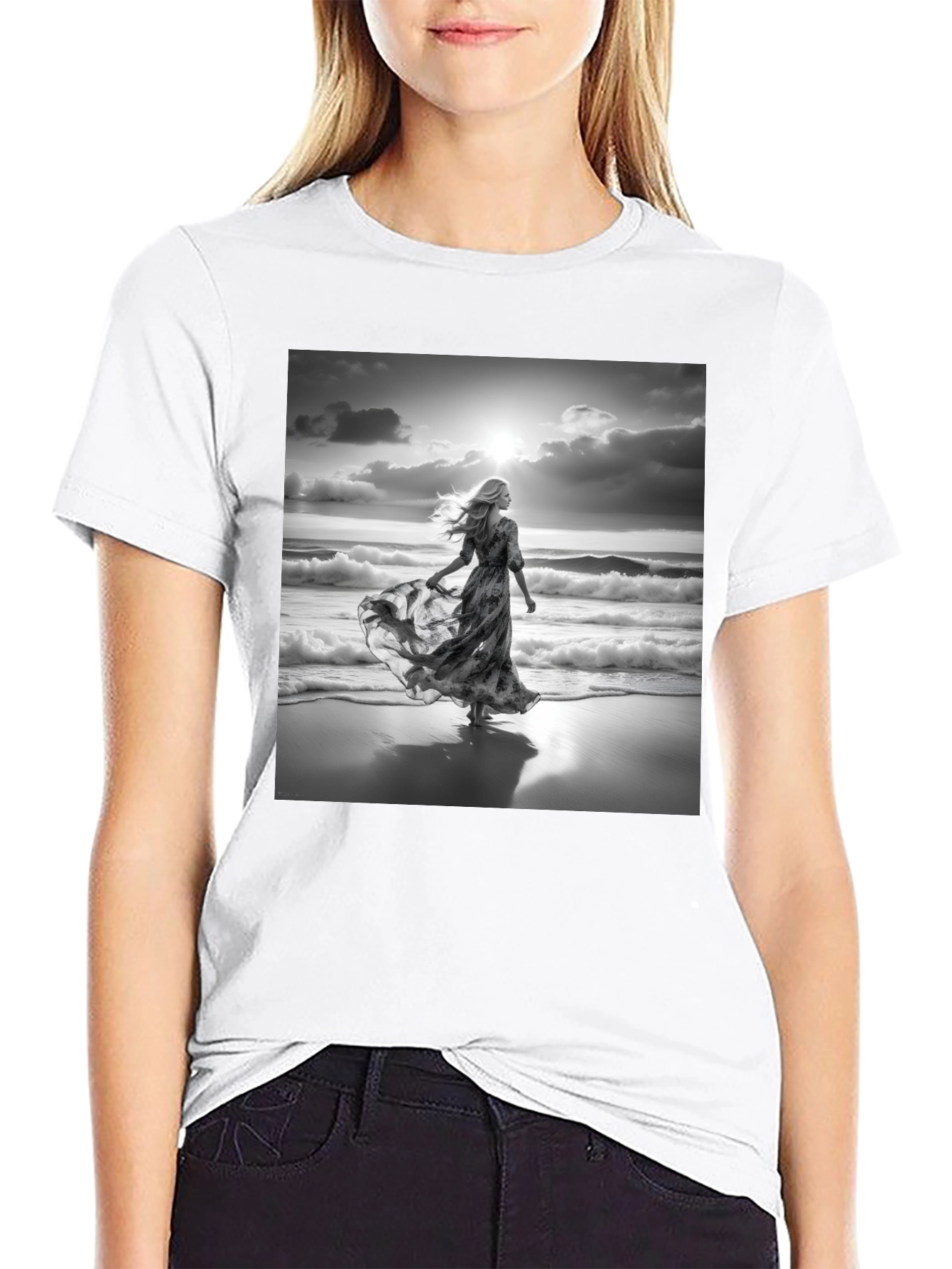Beach Dreams Tee - Stylish Black Cotton Comfort