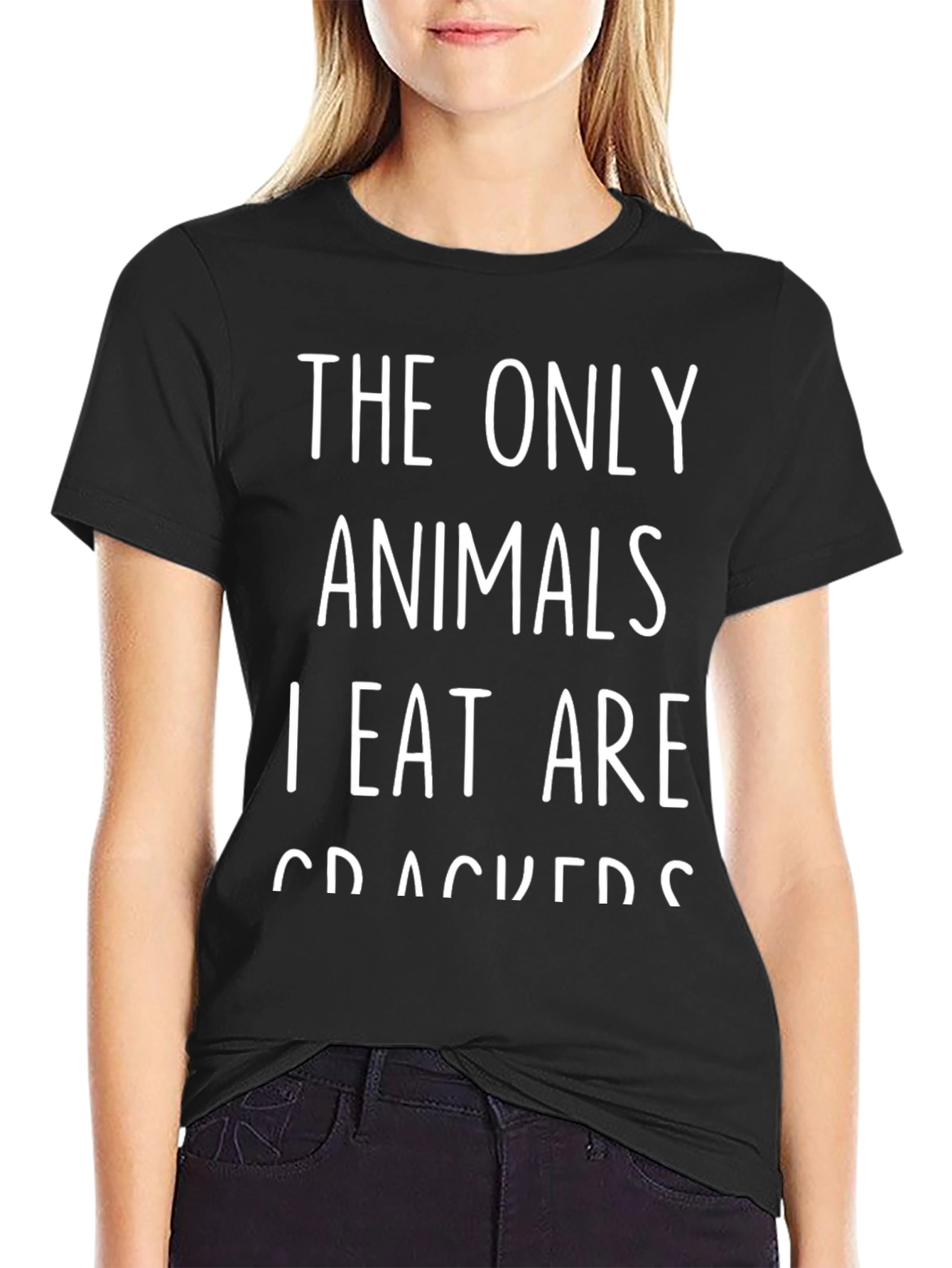 Funny Vegan T-Shirt - Animal Crackers Pun Tee