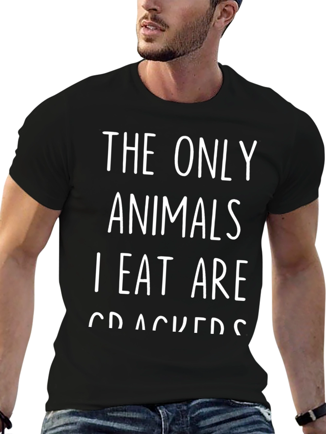 Funny Vegan T-Shirt - Animal Crackers Pun Tee