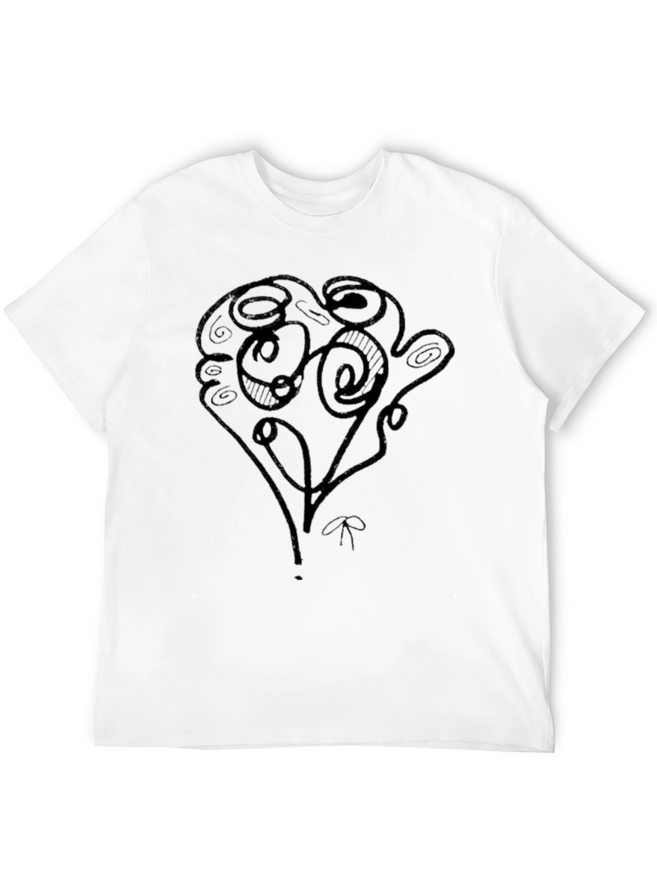 Abstract Scribble Art Black T-Shirt