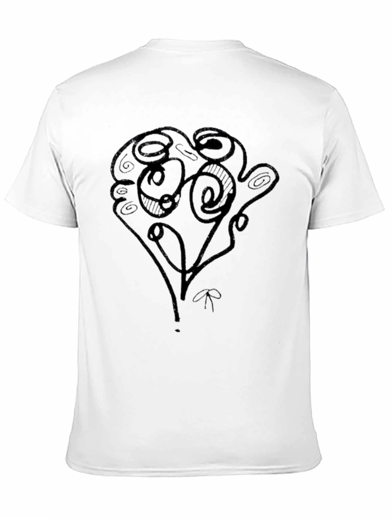 Abstract Scribble Art Black T-Shirt