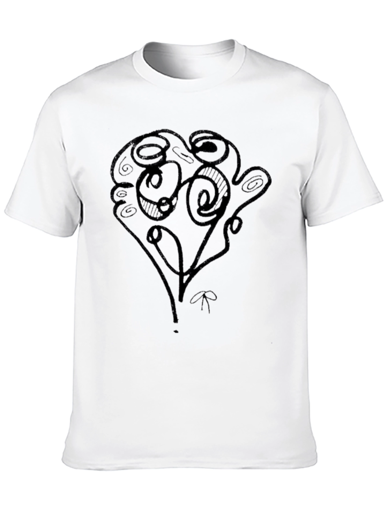 Abstract Scribble Art Black T-Shirt