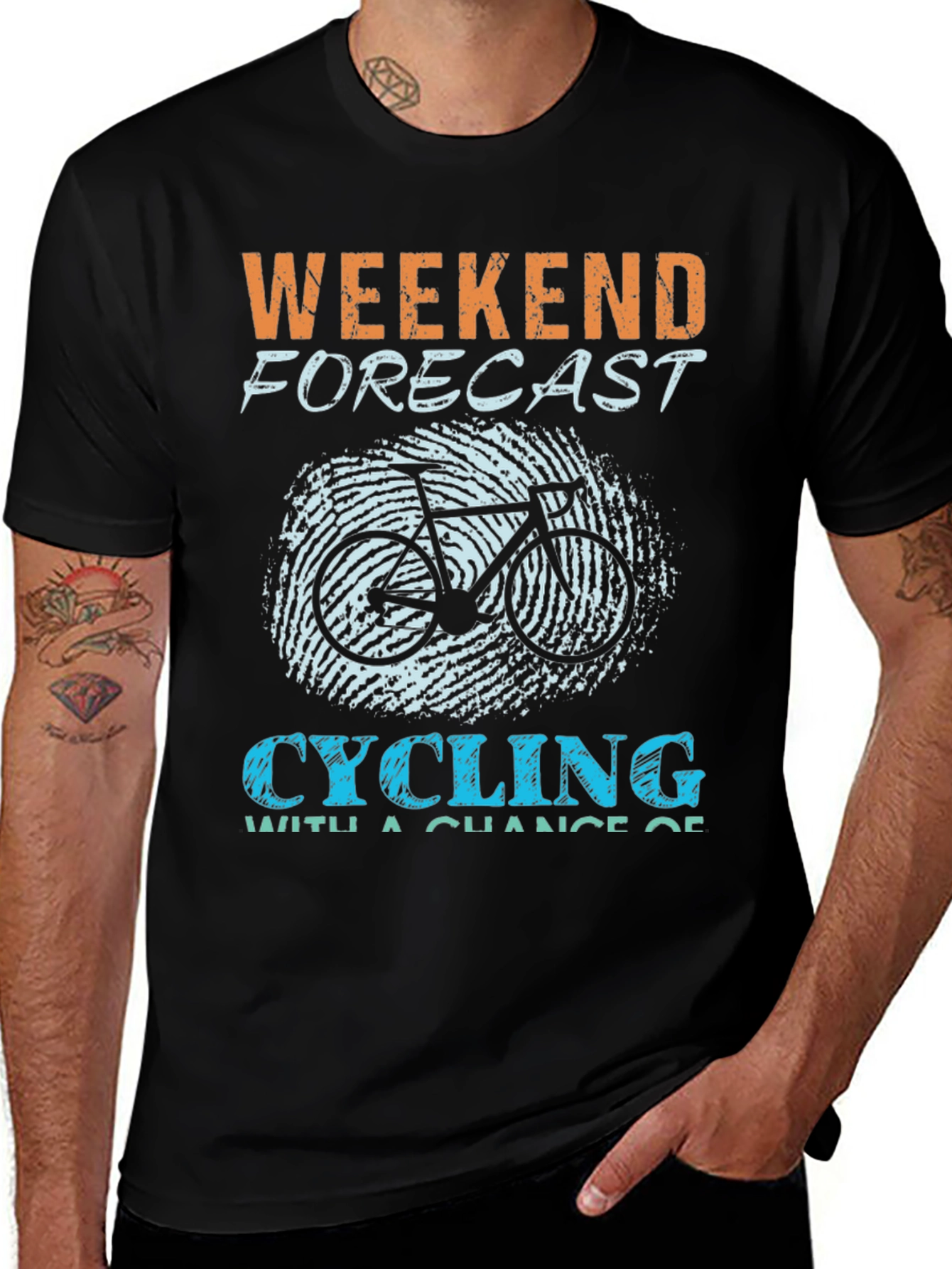Weekend Forecast Cycling Graphic T-Shirt