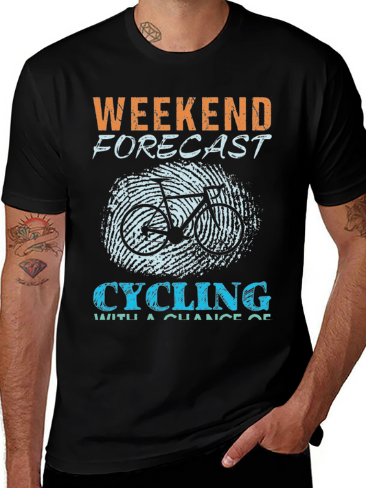 Weekend Forecast Cycling Graphic T-Shirt
