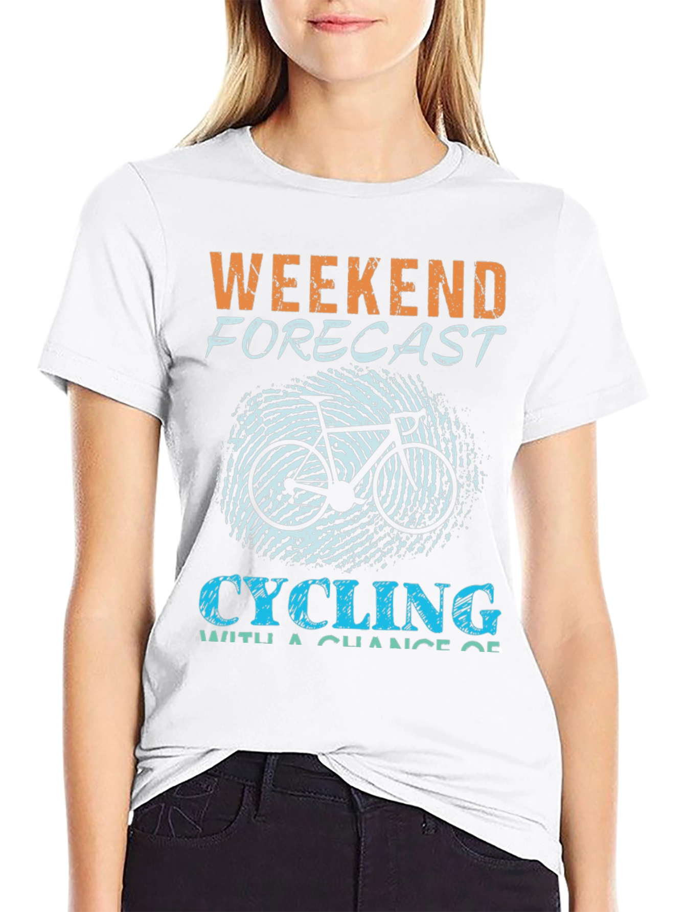 Weekend Forecast Cycling Graphic T-Shirt