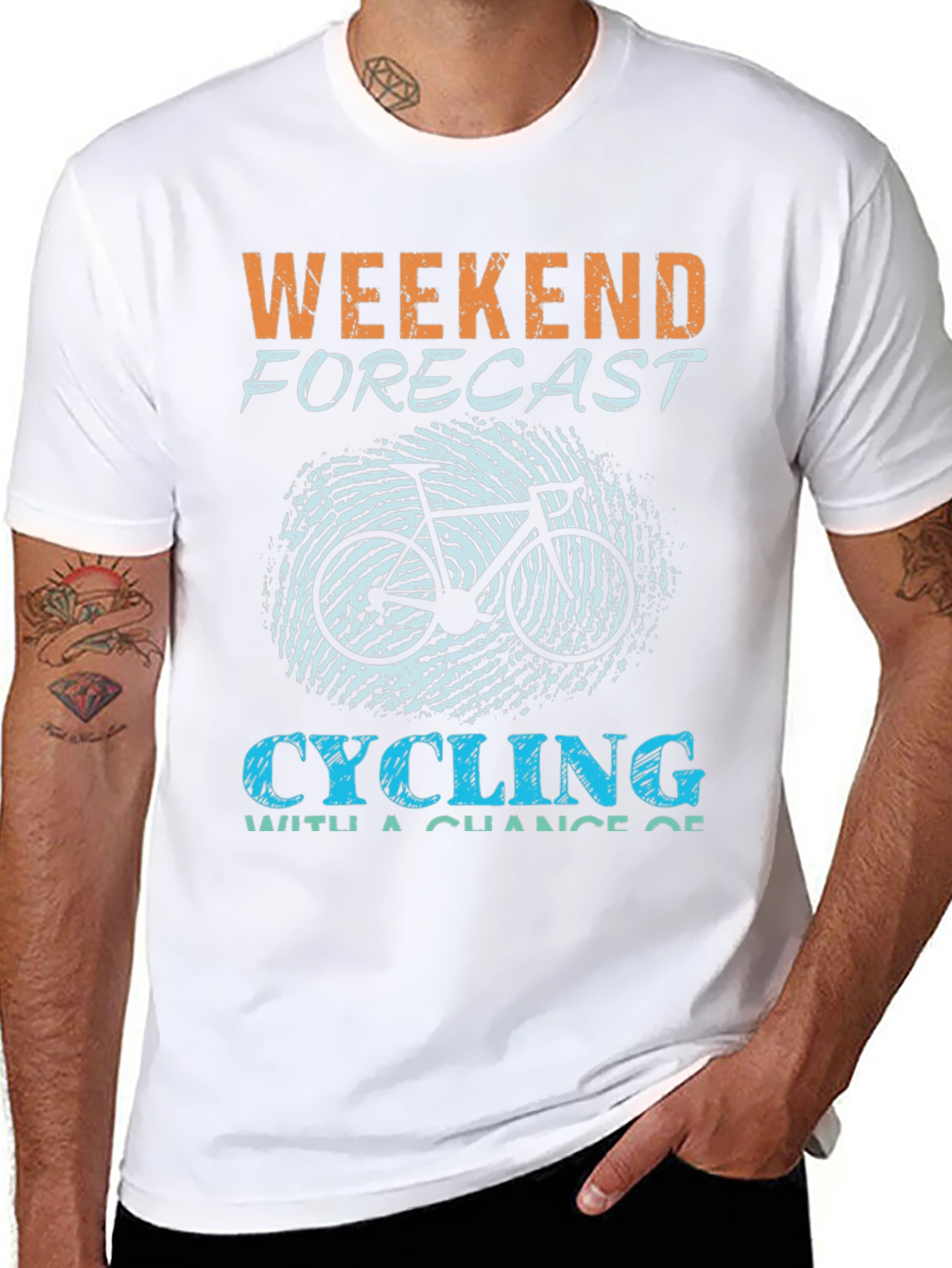 Weekend Forecast Cycling Graphic T-Shirt