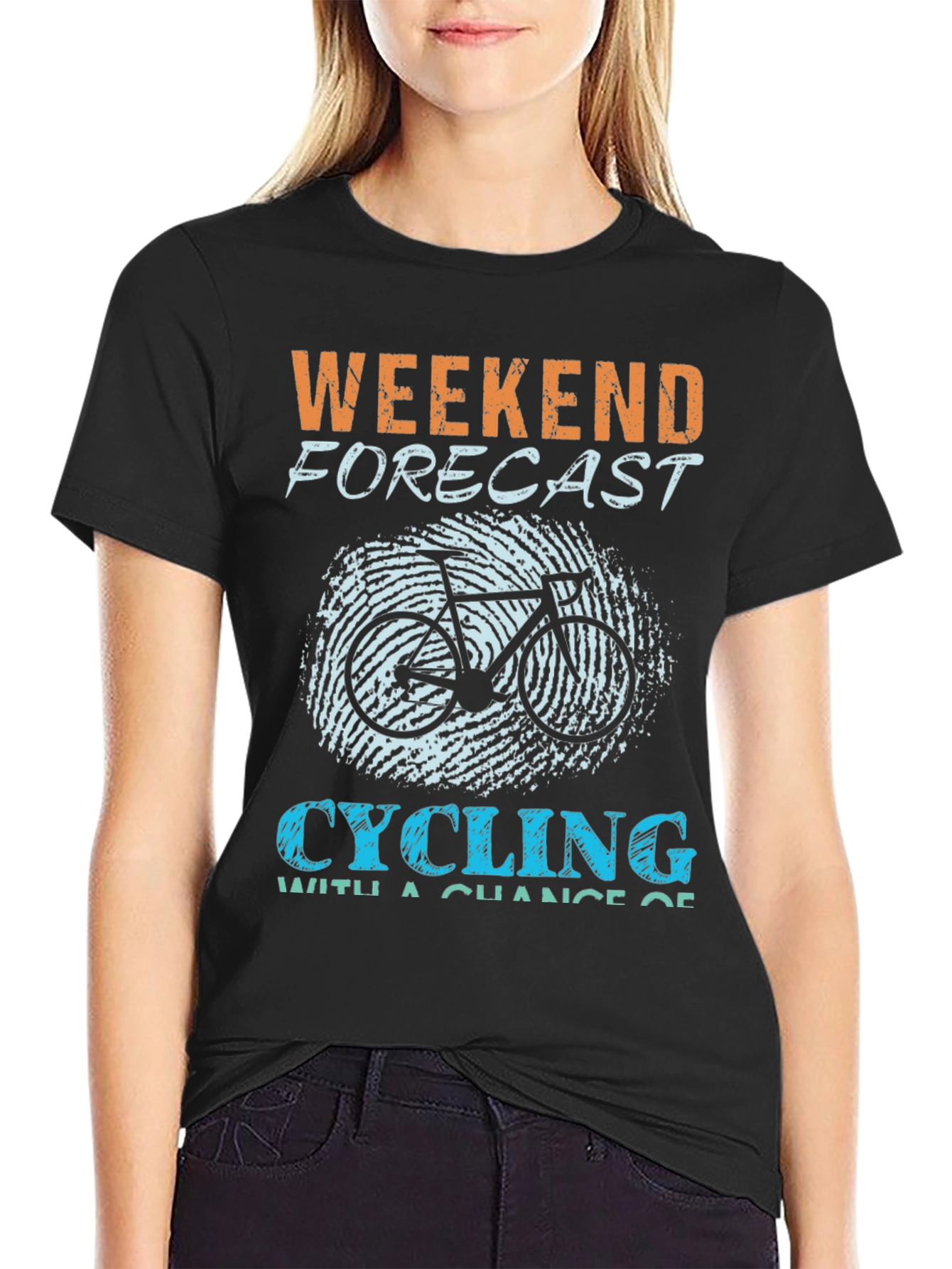 Weekend Forecast Cycling Graphic T-Shirt