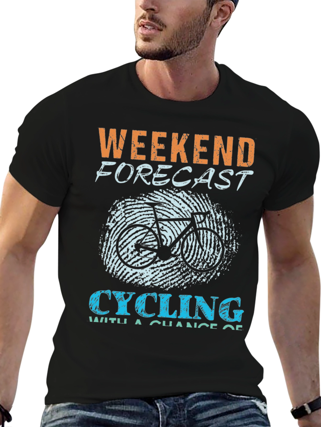 Weekend Forecast Cycling Graphic T-Shirt