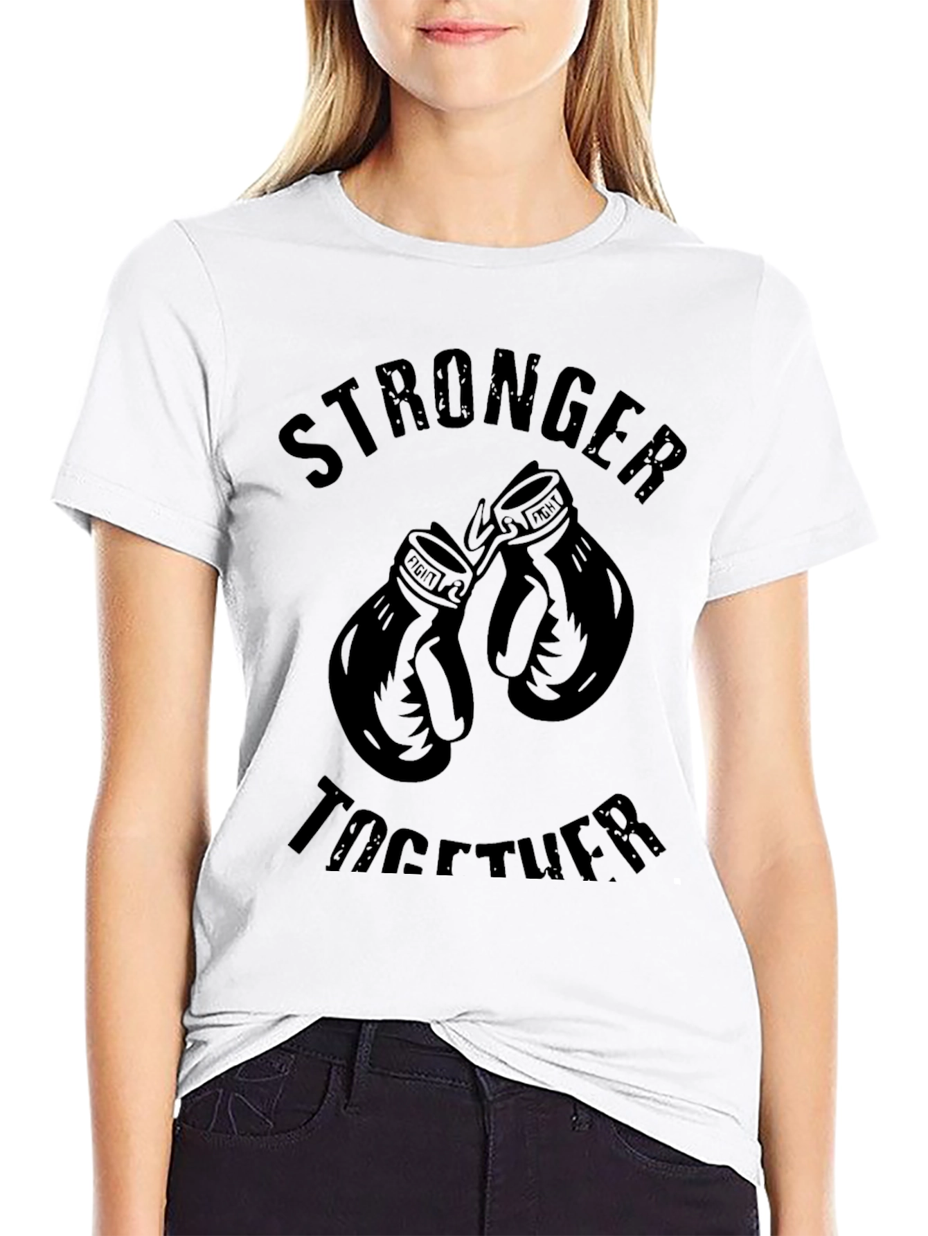 Stronger Together Boxing Gloves Graphic Tee