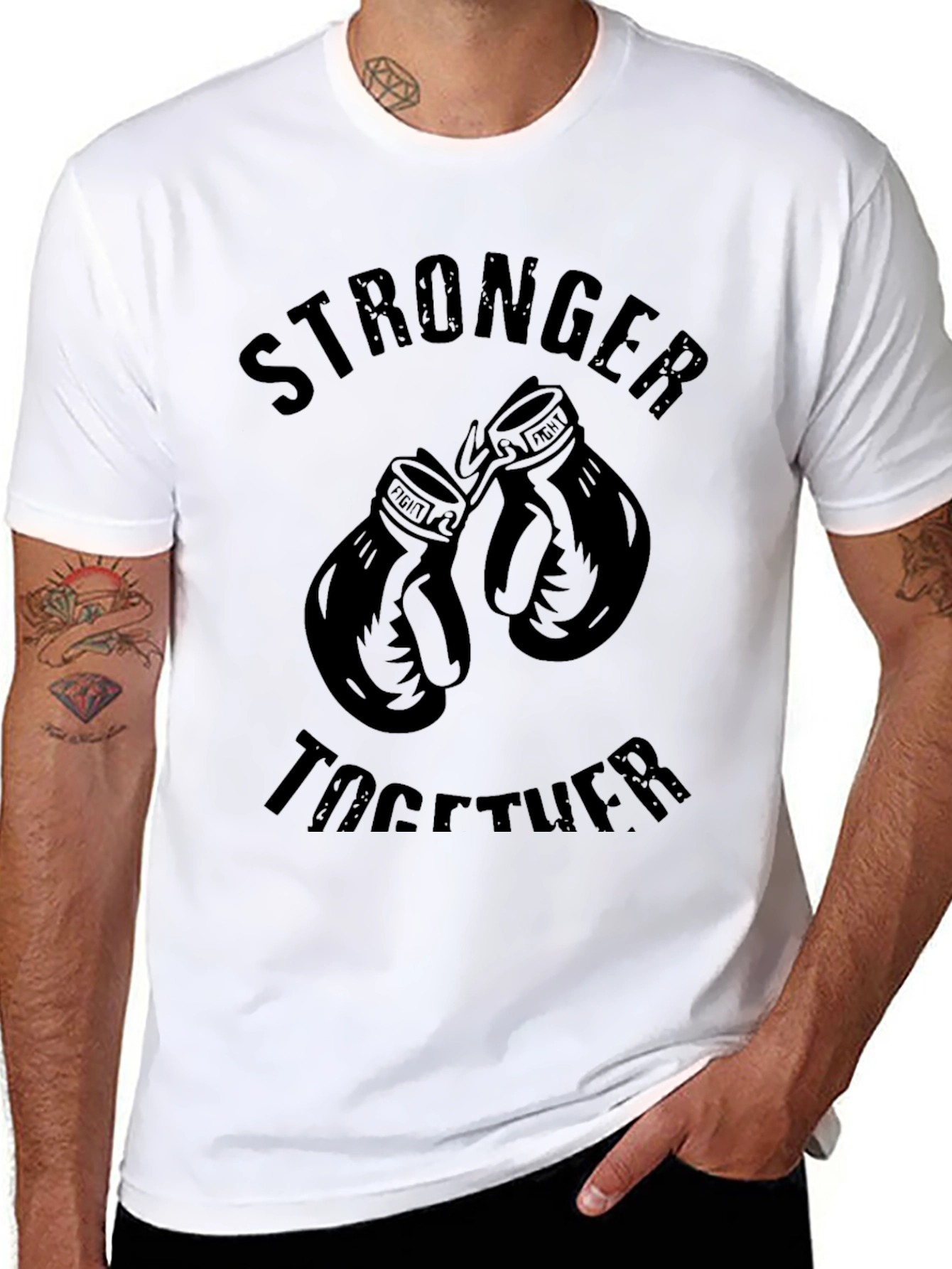 Stronger Together Boxing Gloves Graphic Tee