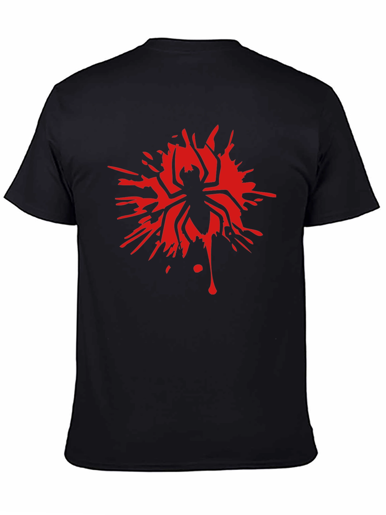 Red Spider Splash Graphic Black T-Shirt