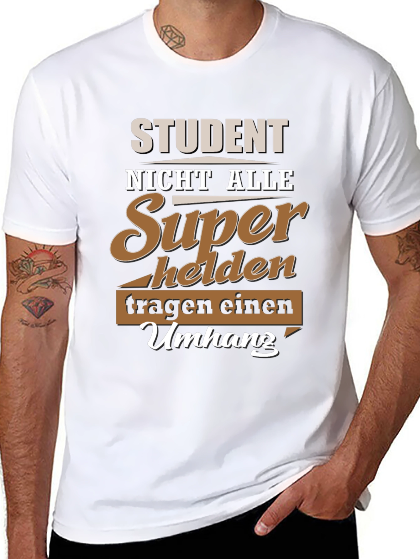 Student Superhero T-Shirt - German Slogan Tee