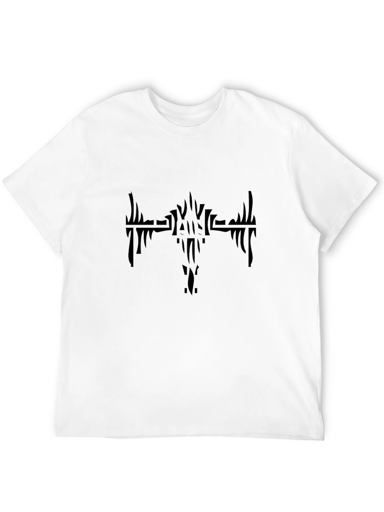 Mens Black Graphic Tee - Abstract Design