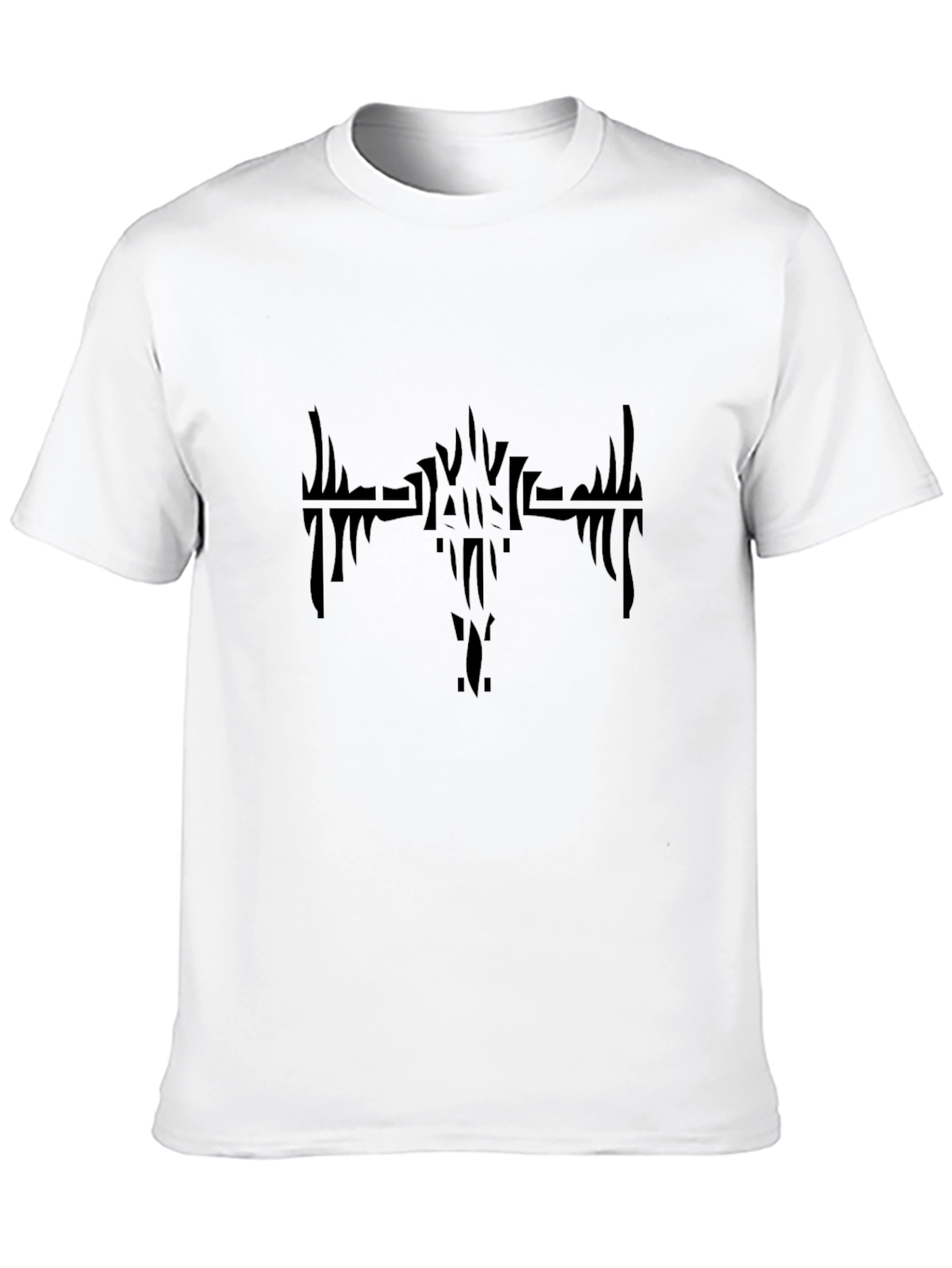 Mens Black Graphic Tee - Abstract Design