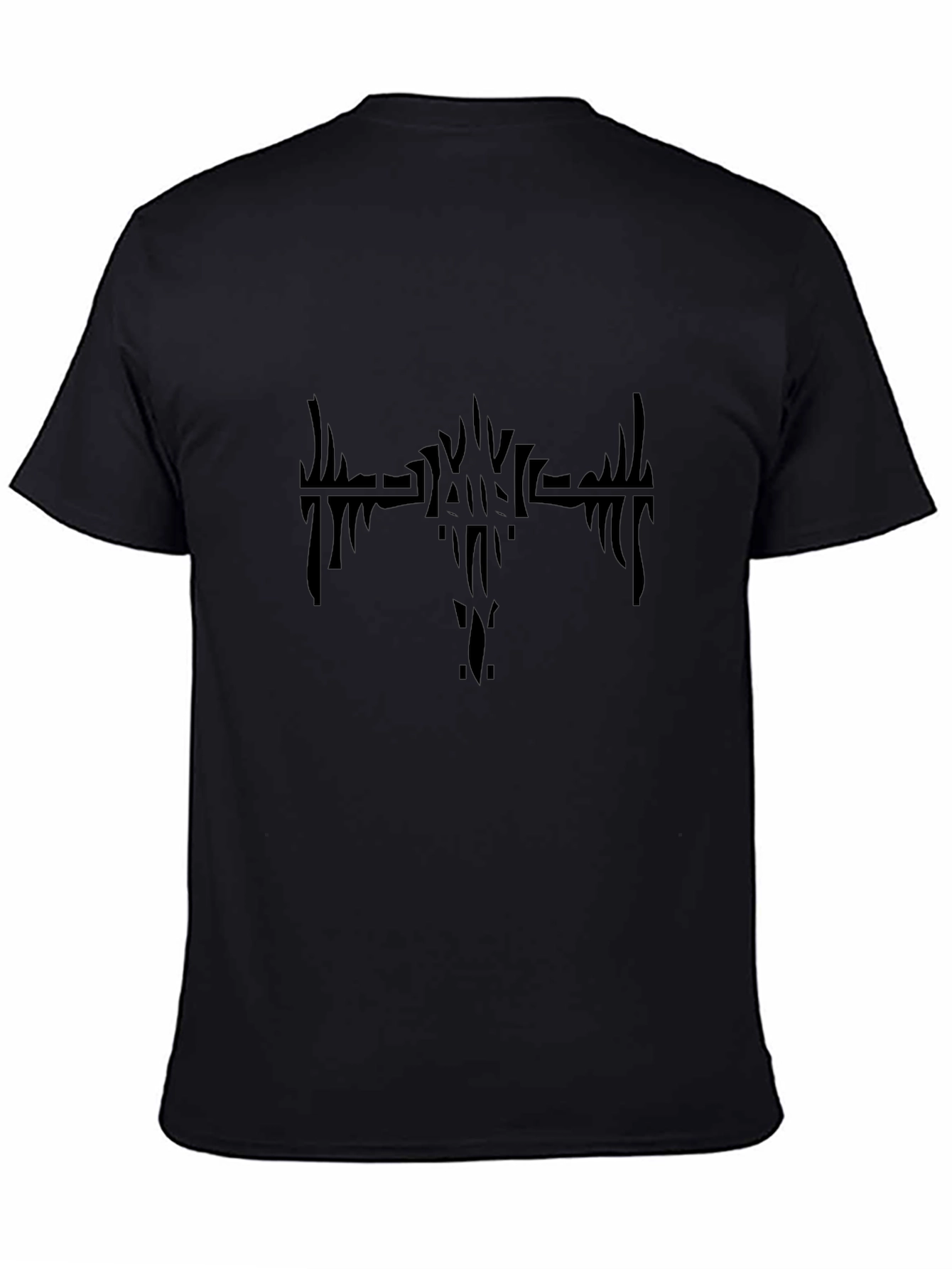Mens Black Graphic Tee - Abstract Design