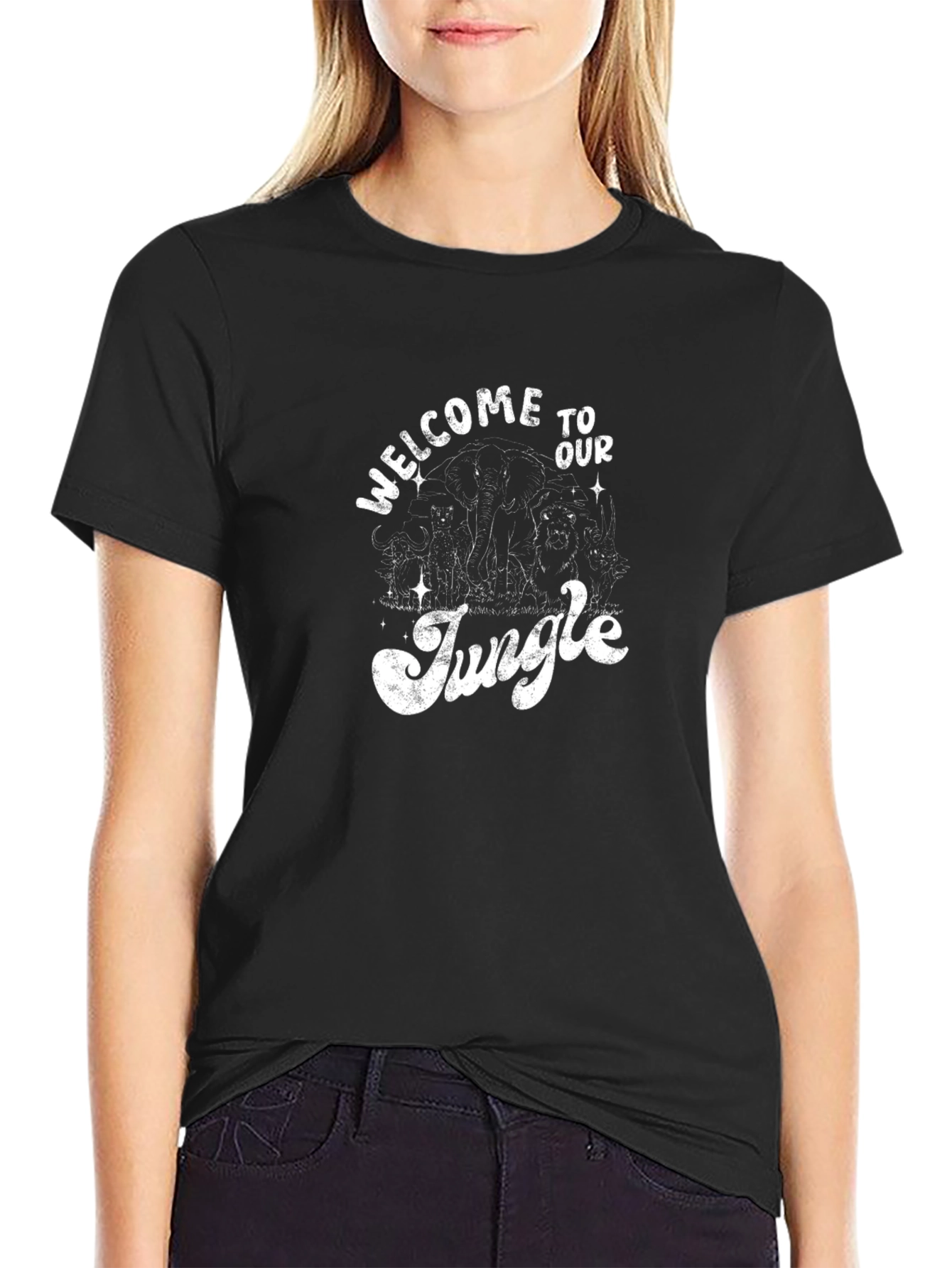Welcome to Our Jungle Graphic Tee - Black