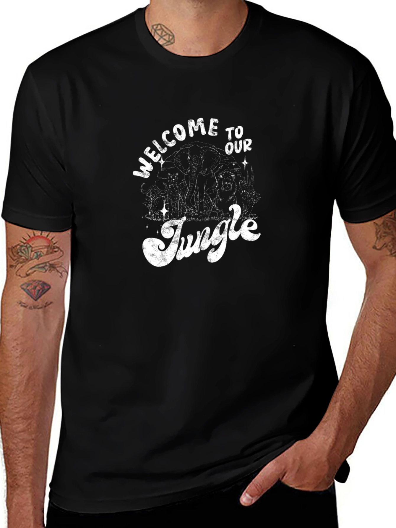 Welcome to Our Jungle Graphic Tee - Black