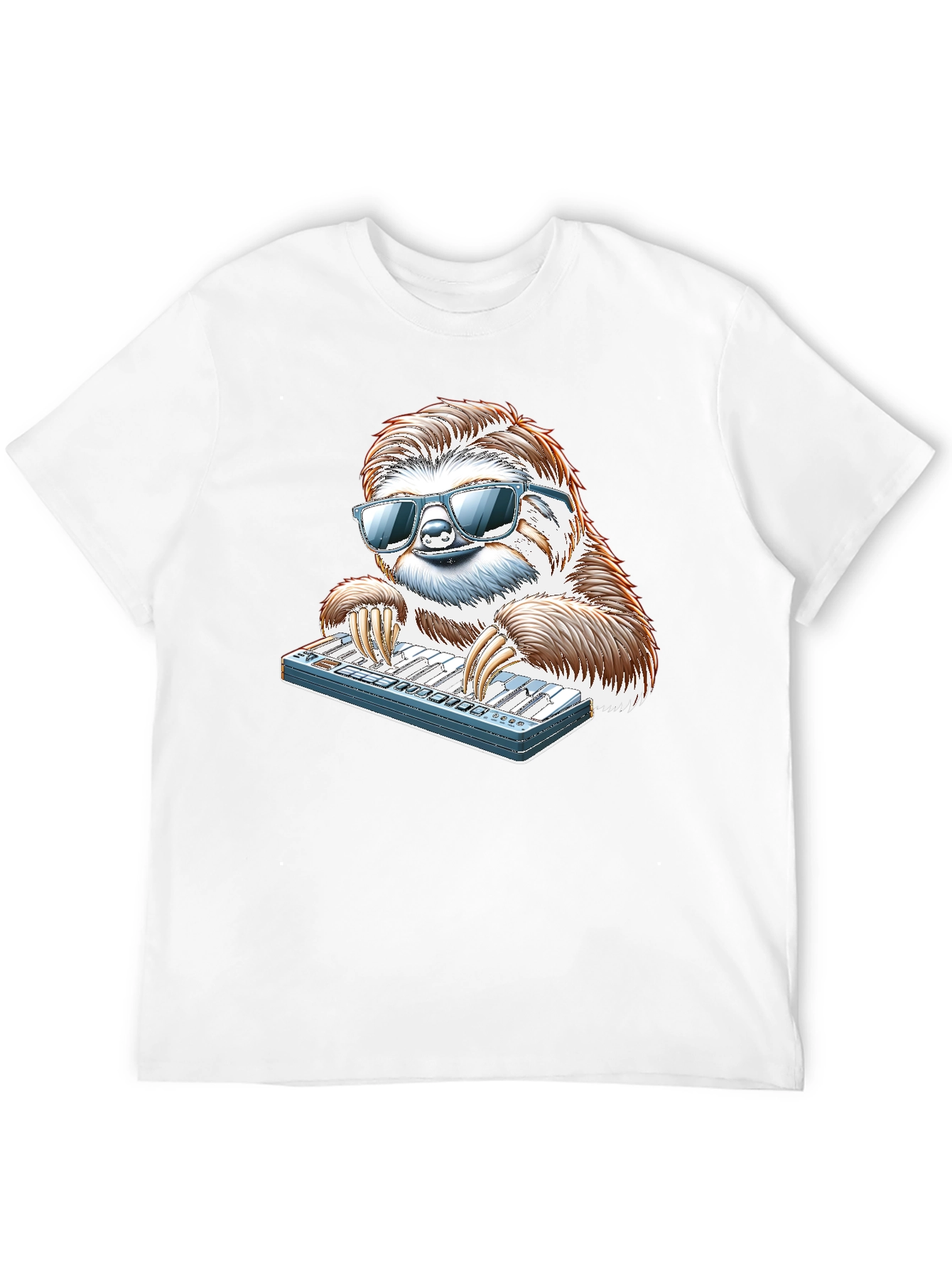 Cool Sloth Keyboardist Graphic Tee