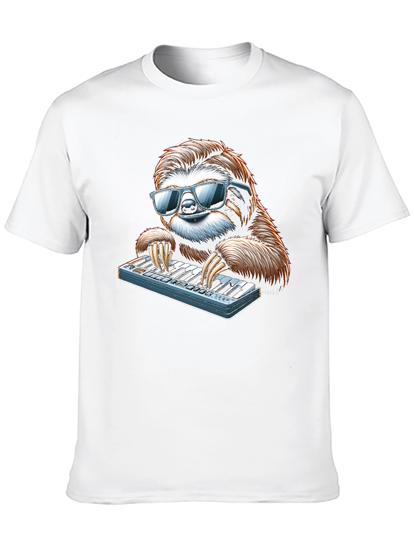Cool Sloth Keyboardist Graphic Tee