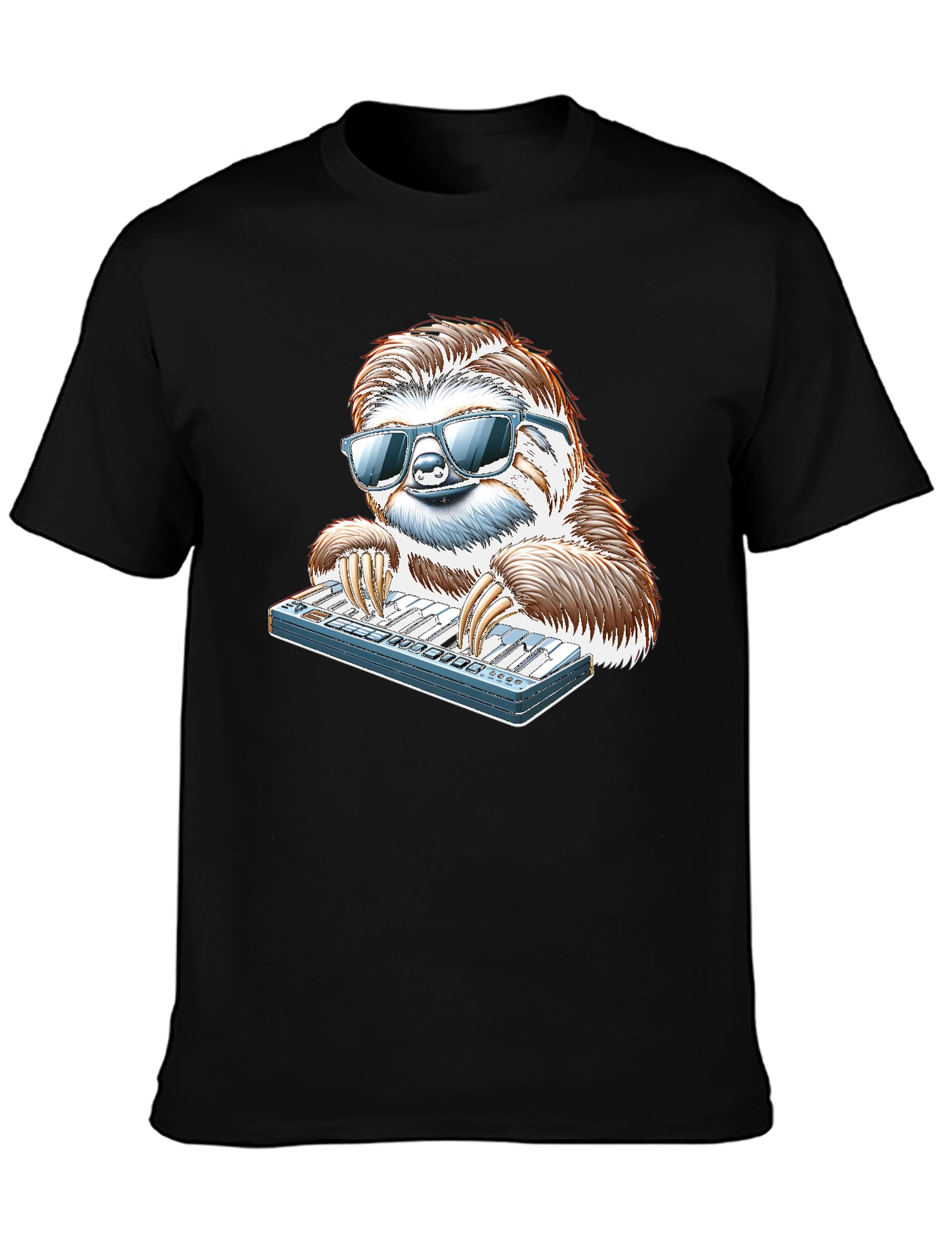 Cool Sloth Keyboardist Graphic Tee