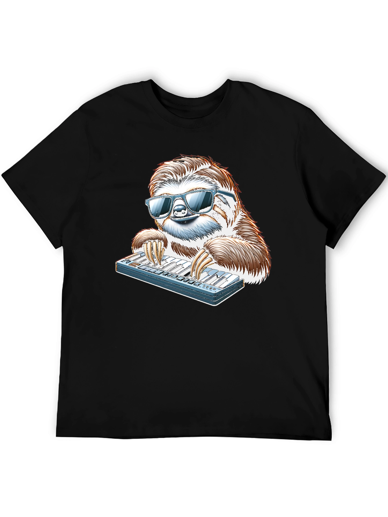 Cool Sloth Keyboardist Graphic Tee