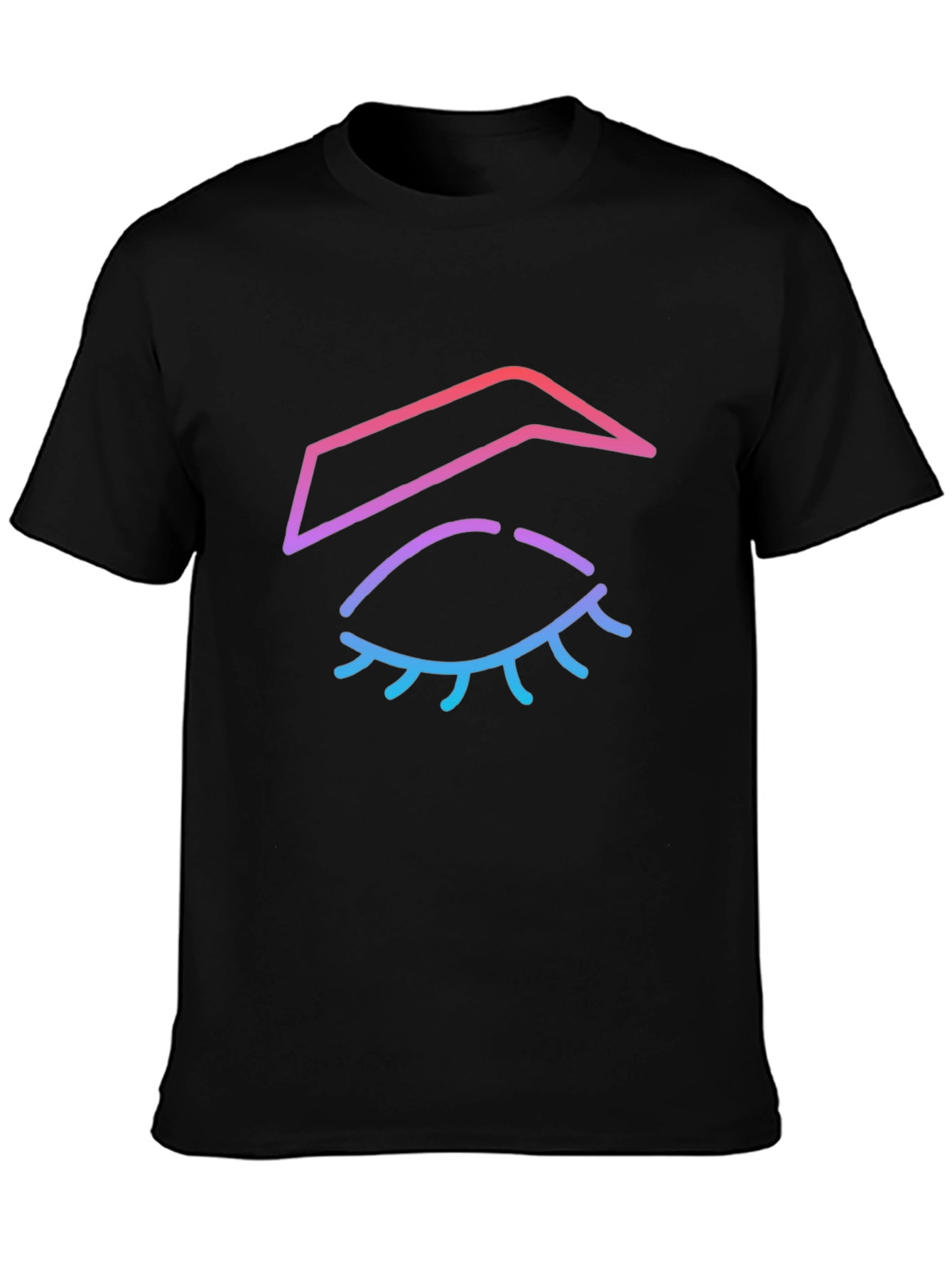 Eye-Catching Eyebrow Graphic Tee - Stylish Black T-Shirt