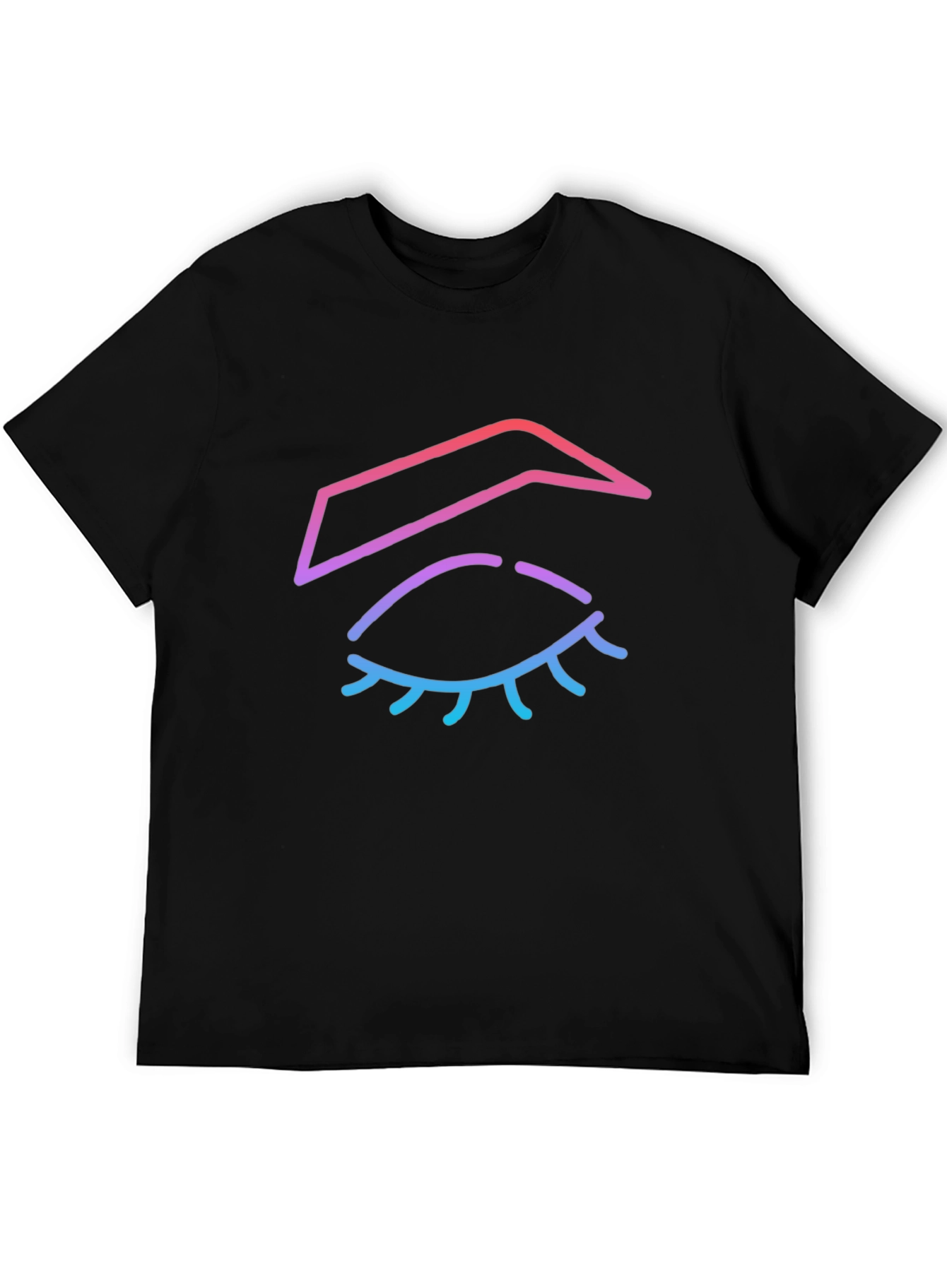 Eye-Catching Eyebrow Graphic Tee - Stylish Black T-Shirt