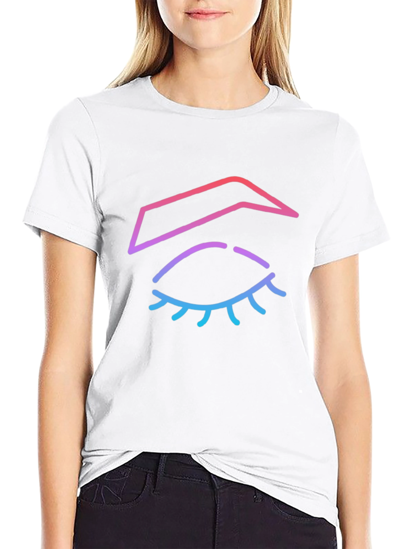 Eye-Catching Eyebrow Graphic Tee - Stylish Black T-Shirt
