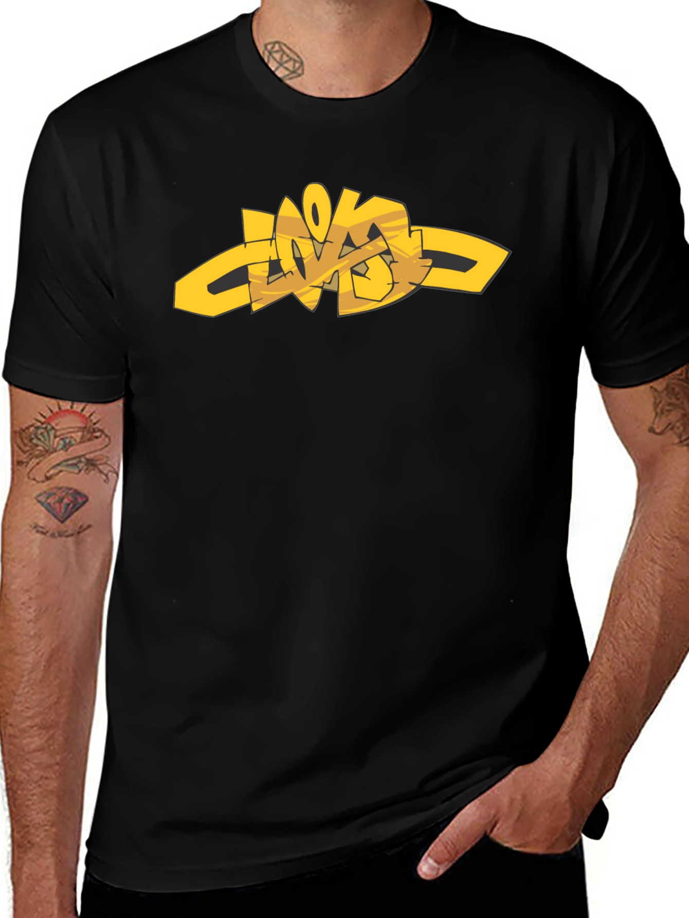Urban Style Graphic Tee - Black