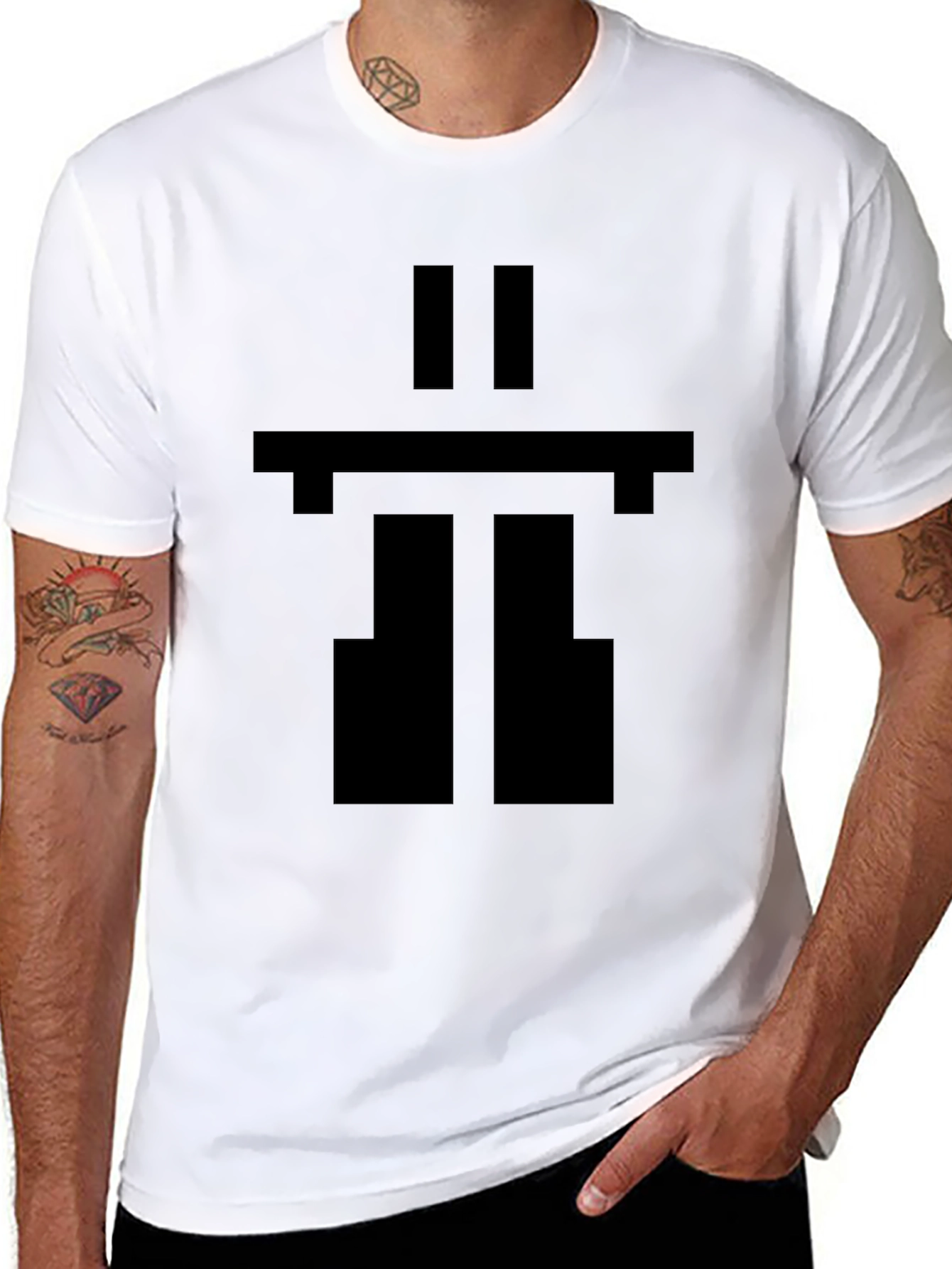 Pixel Inukshuk Graphic Black T-Shirt