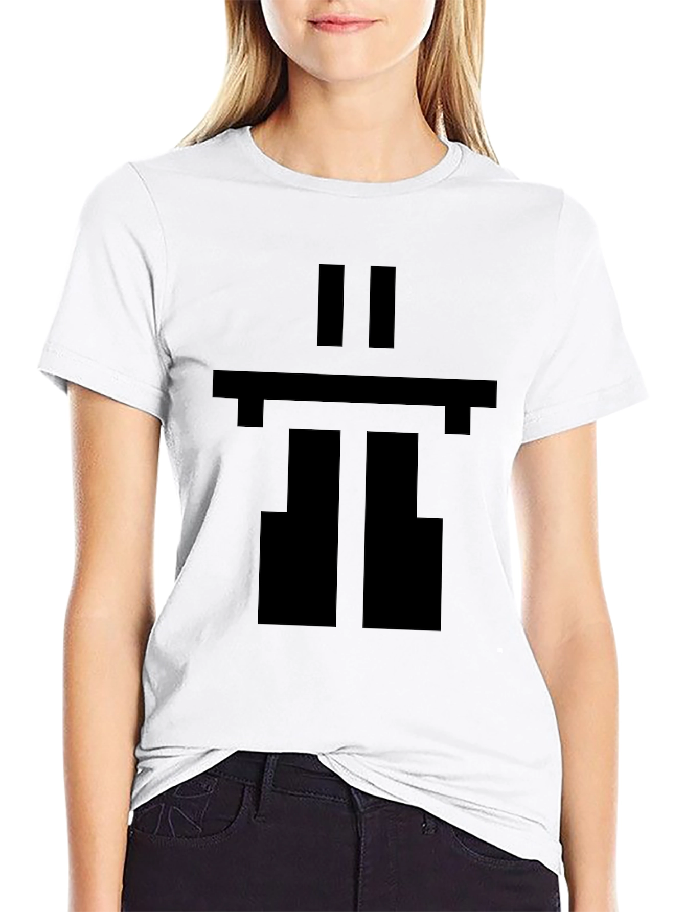 Pixel Inukshuk Graphic Black T-Shirt