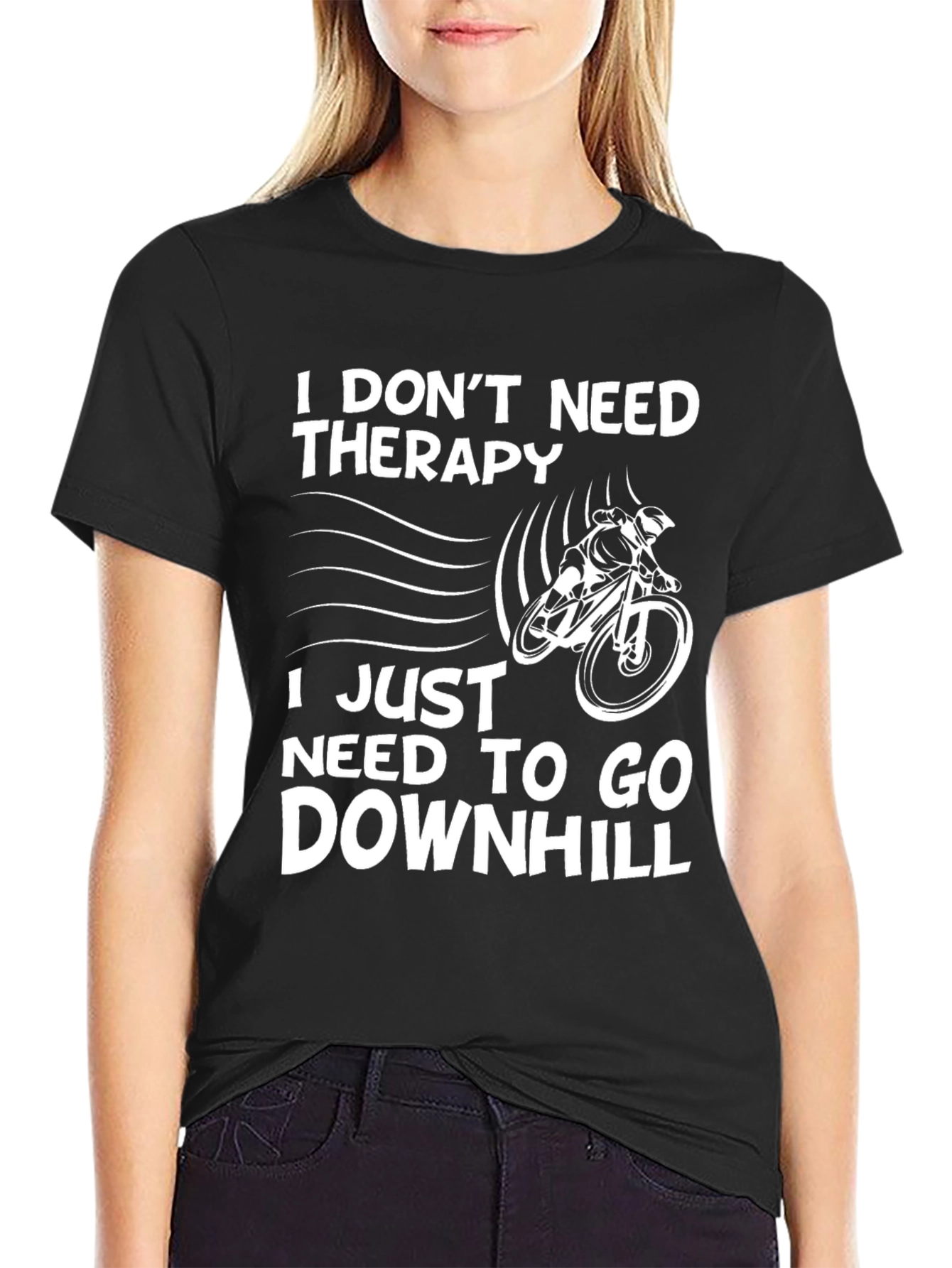 Funny Mountain Biker T-Shirt - Downhill Therapy