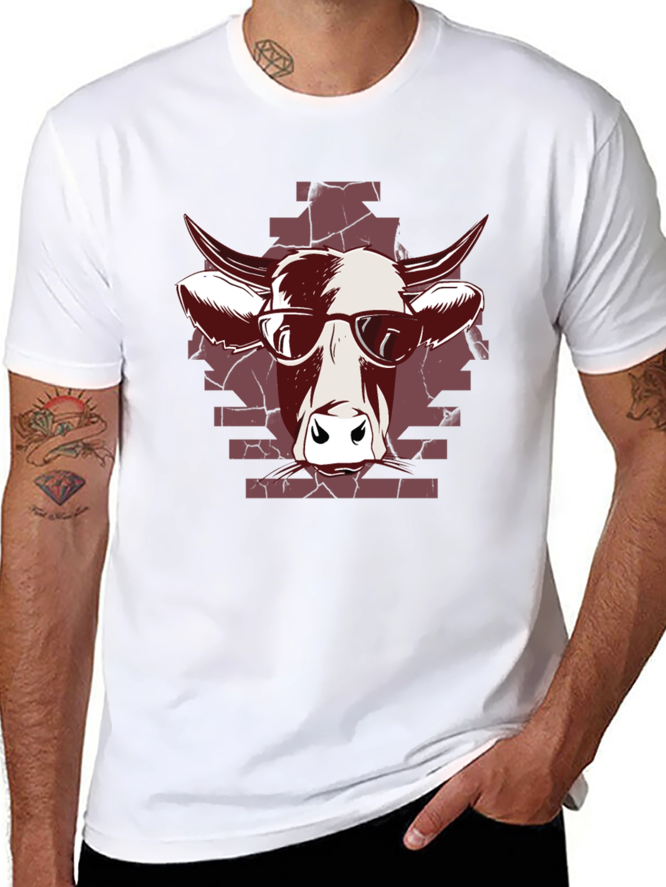 Cool Cow Graphic Tee - Black Cotton T-Shirt