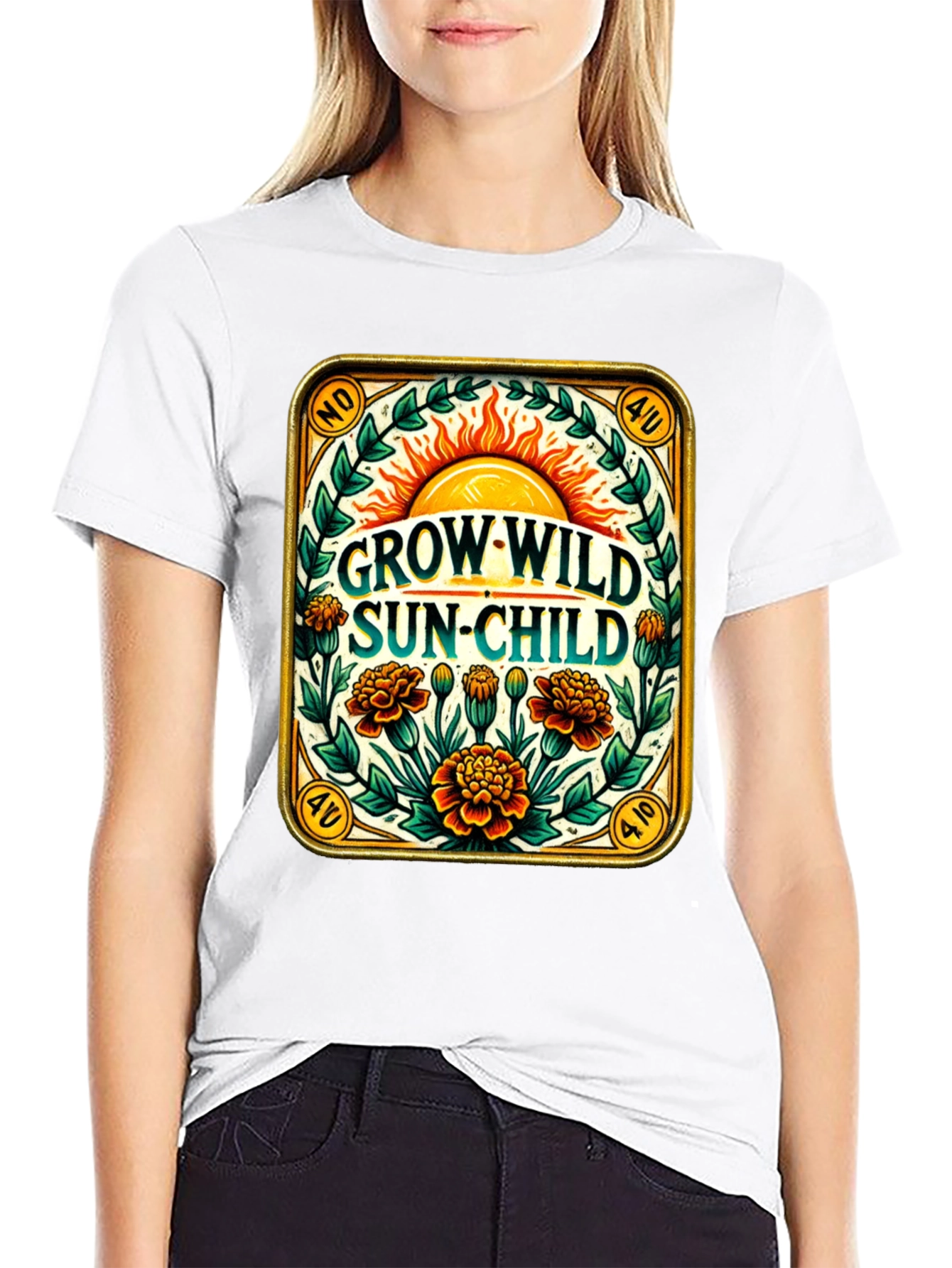 Grow Wild Sun-Child Black T-Shirt