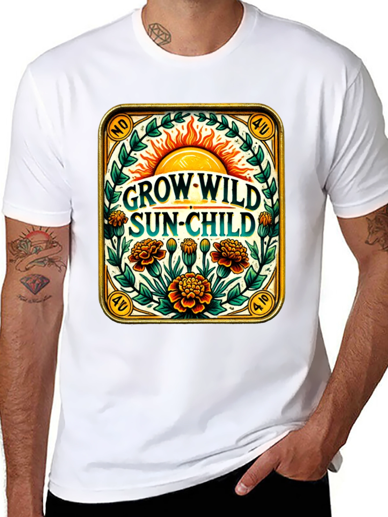 Grow Wild Sun-Child Black T-Shirt