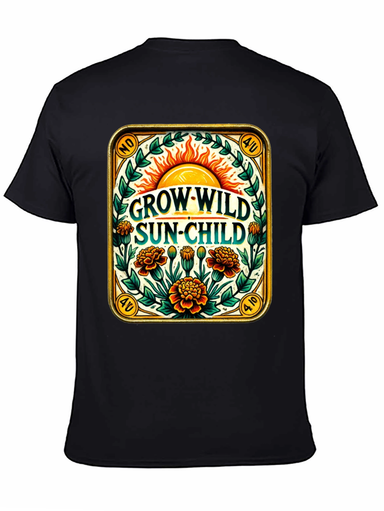 Grow Wild Sun-Child Black T-Shirt