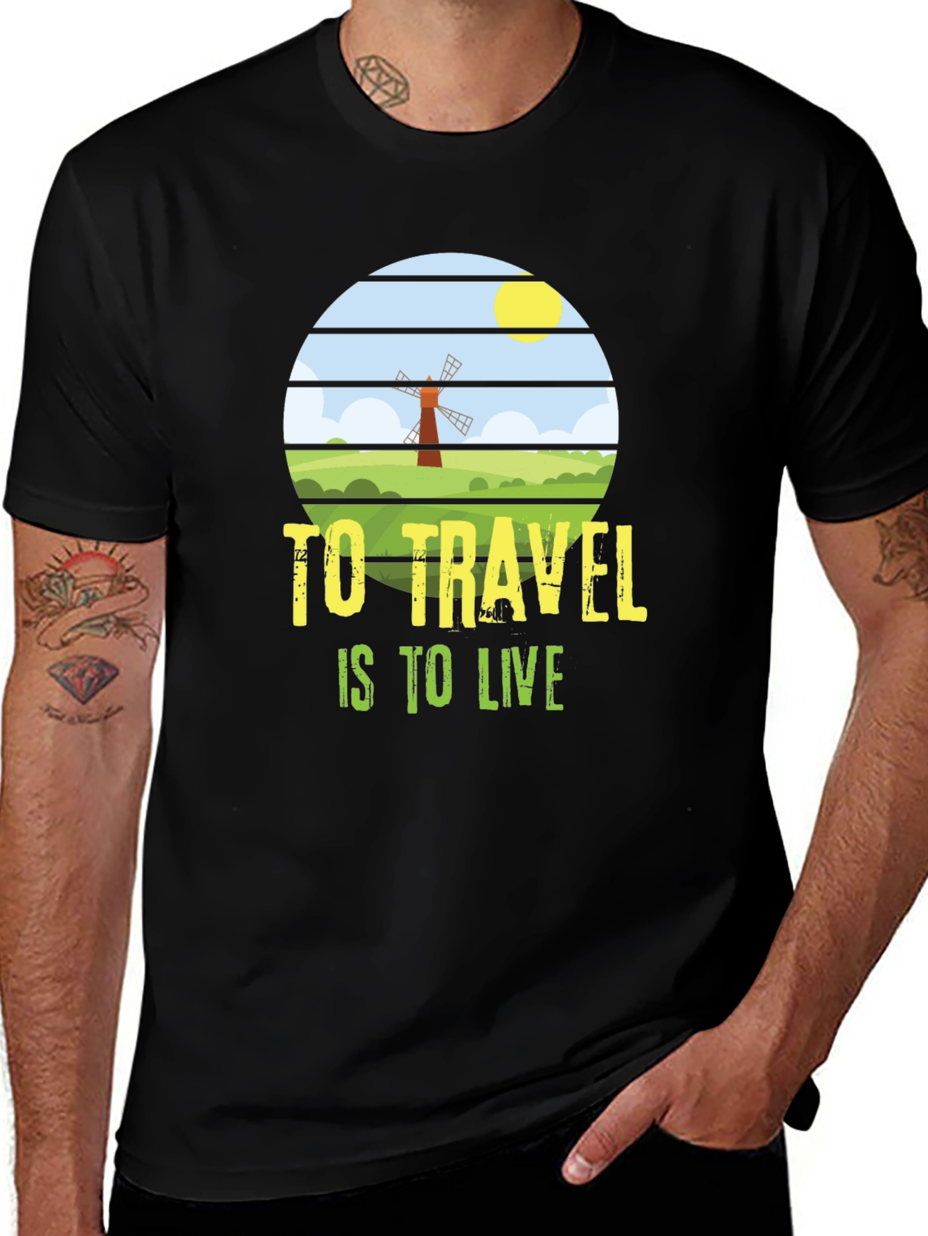 Travel is to Live T-Shirt - Black Graphic Tee