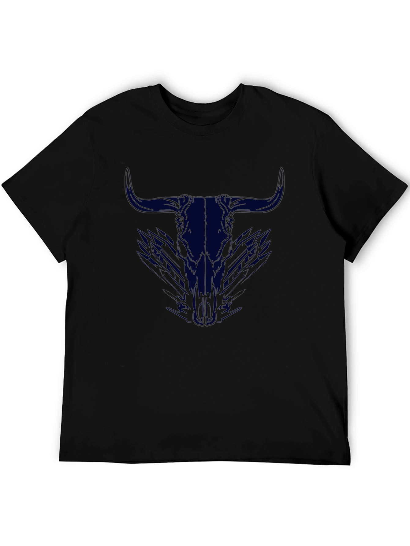 Bull Skull Graphic Tee - Mens Black T-Shirt
