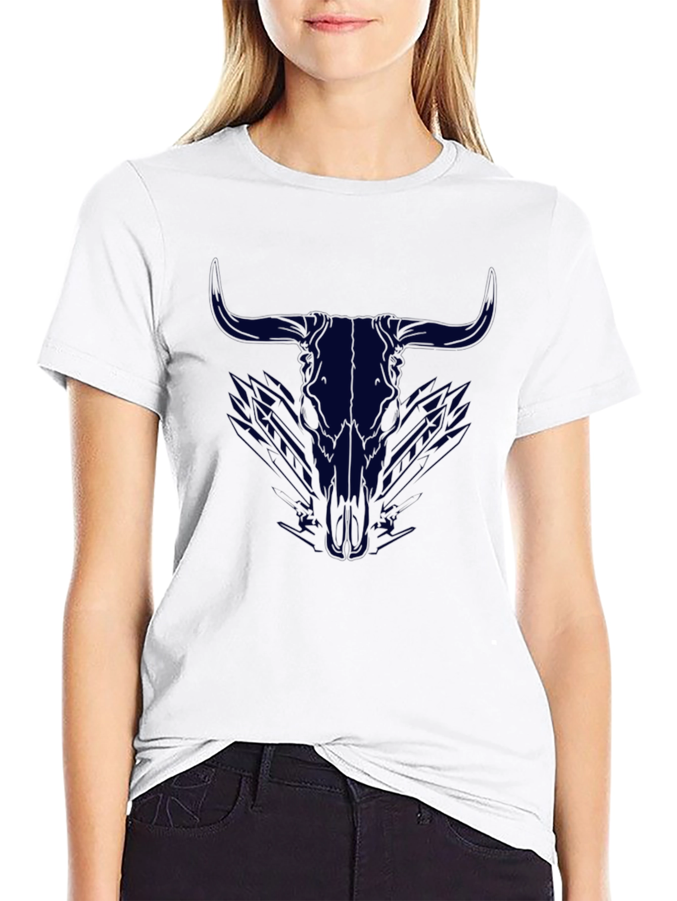 Bull Skull Graphic Tee - Mens Black T-Shirt