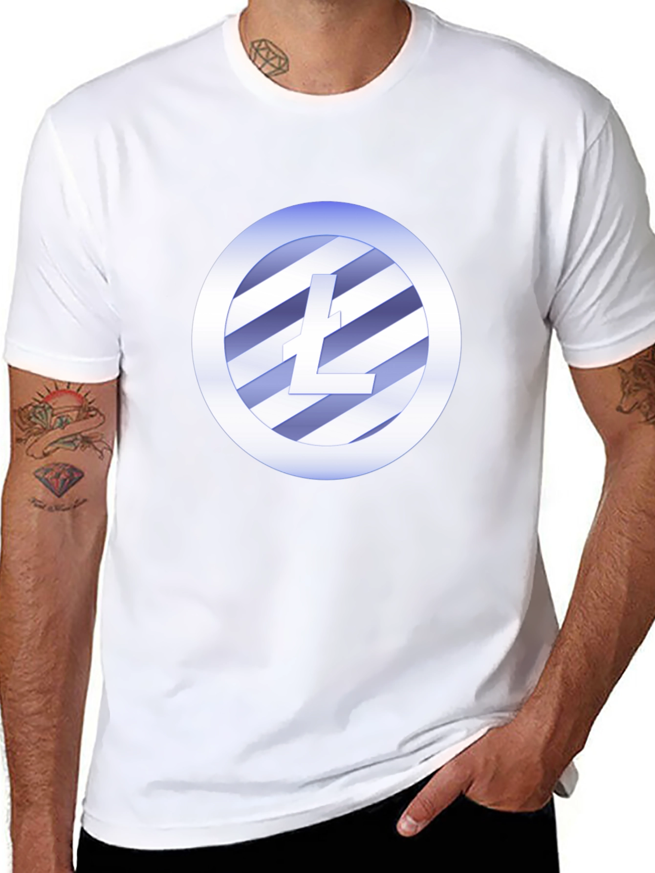 Litecoin Crypto T-Shirt - Black Crew Neck Tee