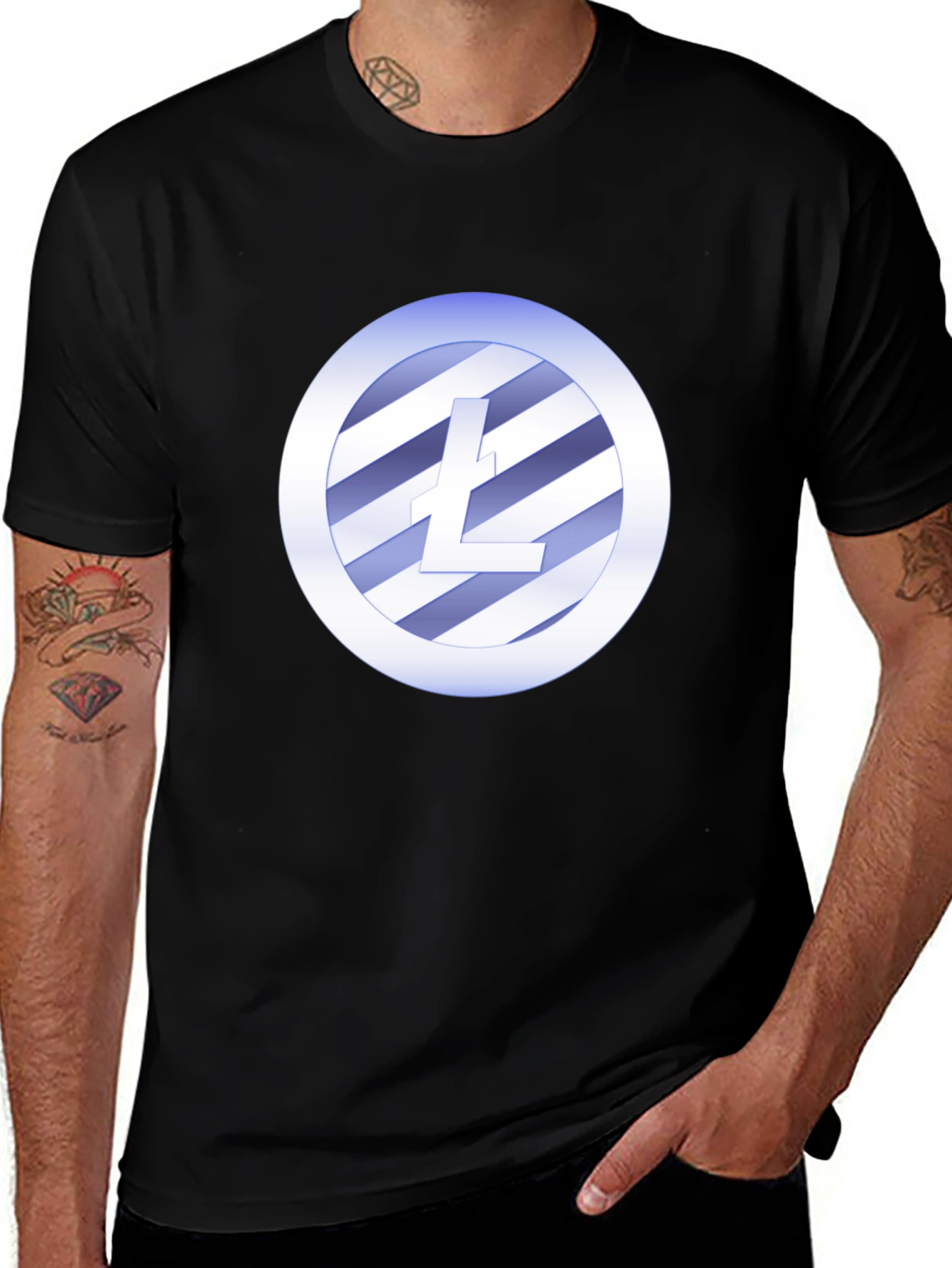 Litecoin Crypto T-Shirt - Black Crew Neck Tee