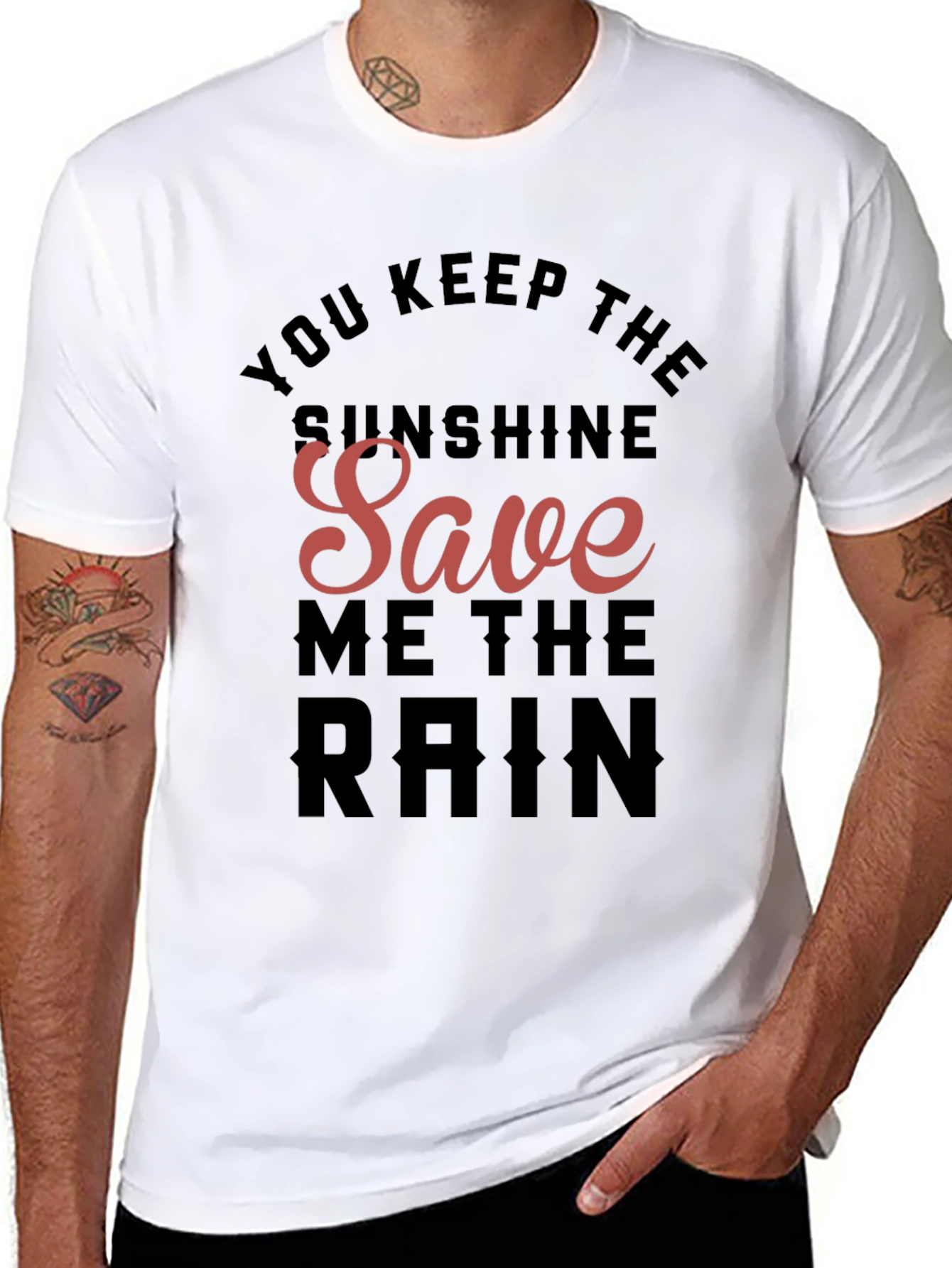 Sunshine Save Me the Rain Black T-Shirt