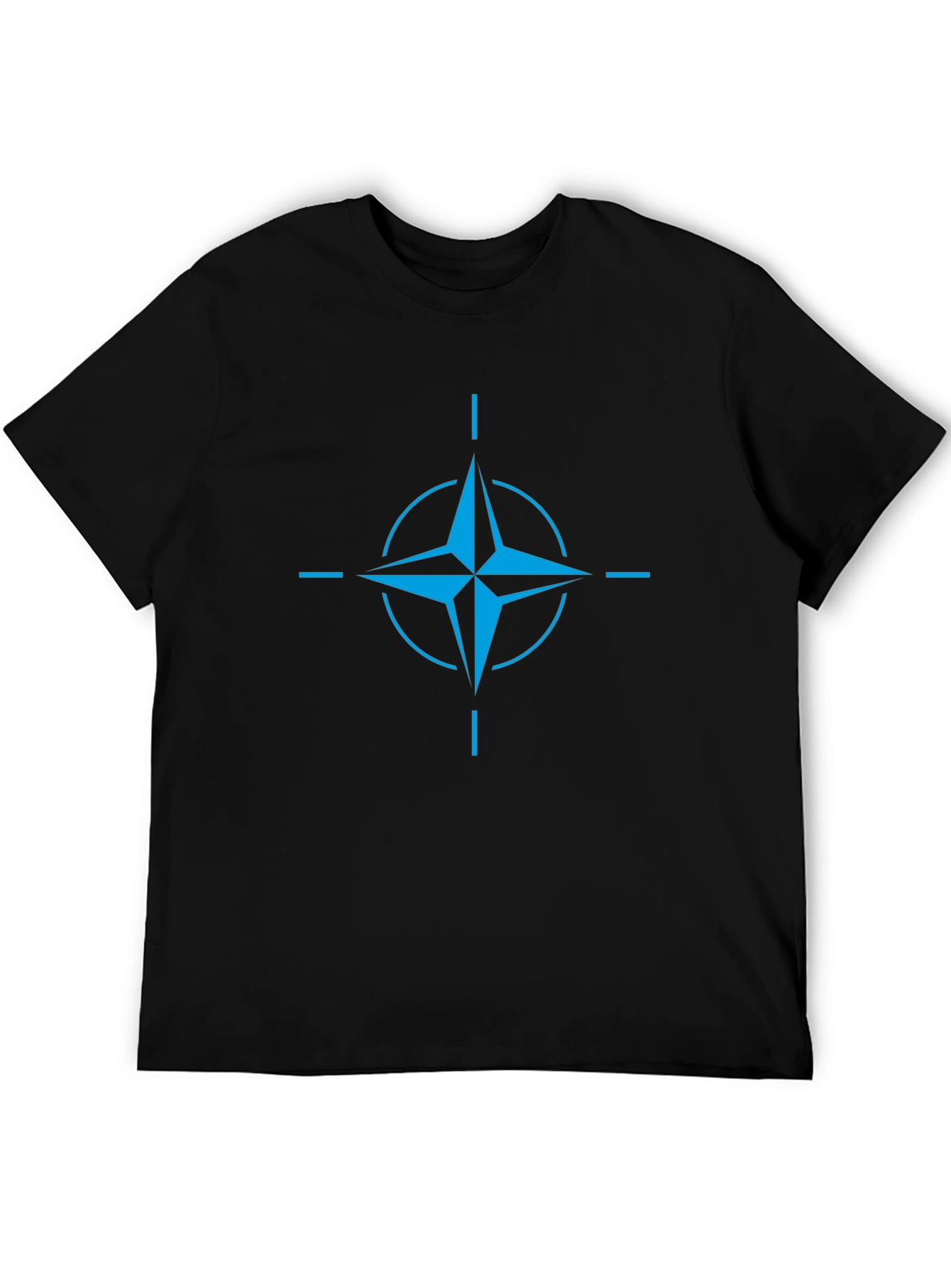 Blue NATO Star Black T-Shirt