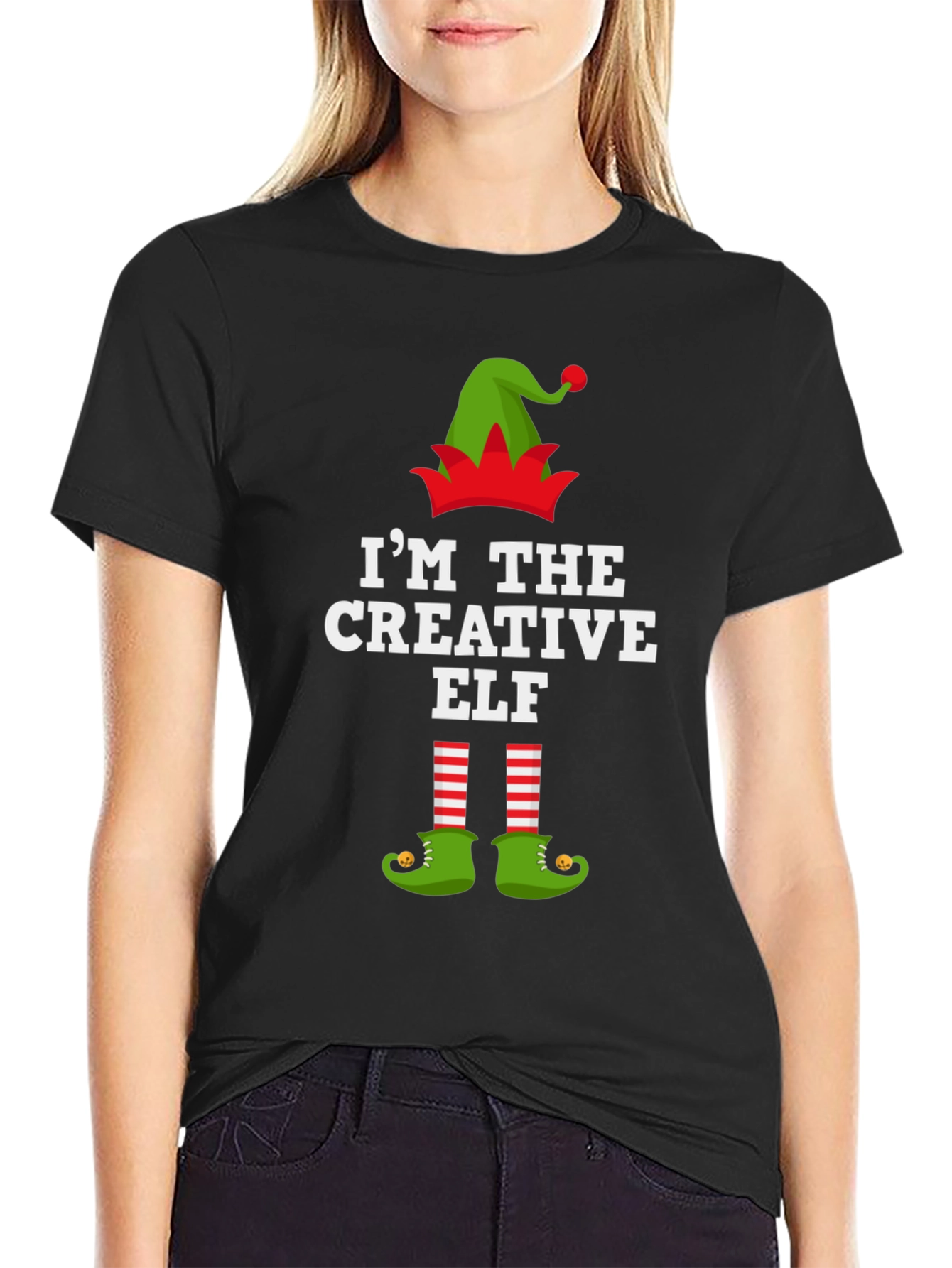 Creative Elf Graphic Tee - Holiday Fun!