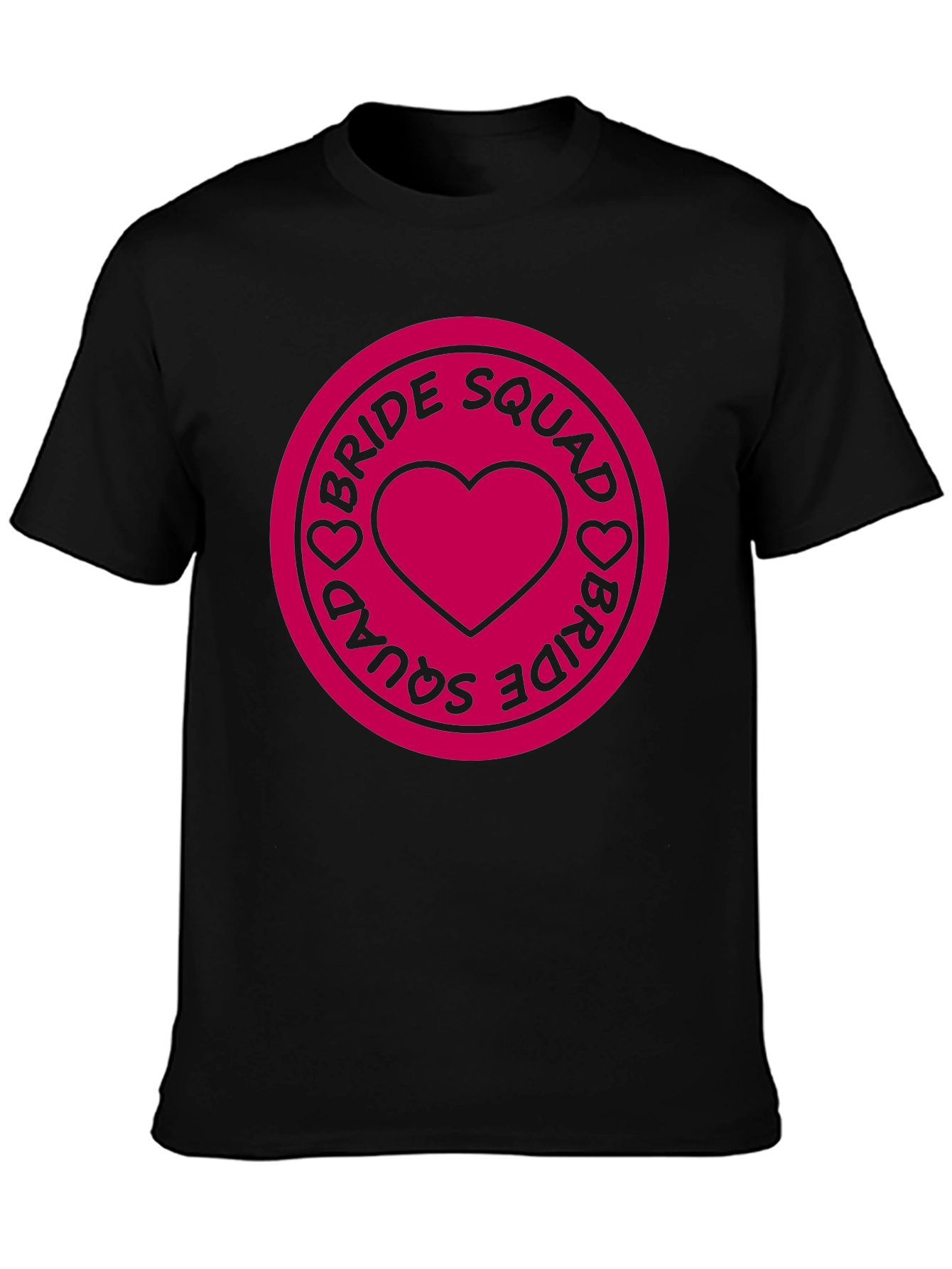 Bride Squad Heart Graphic Tee - Black