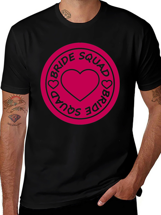 Bride Squad Heart Graphic Tee - Black