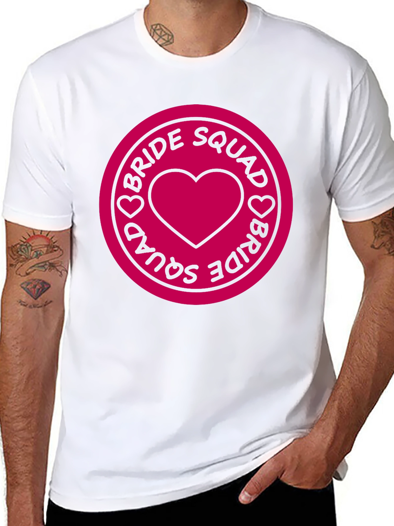 Bride Squad Heart Graphic Tee - Black